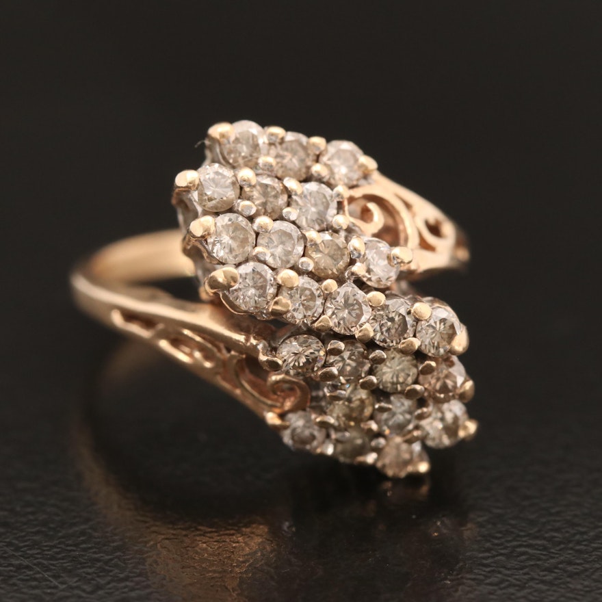 10K Diamond Cluster Bypass Ring