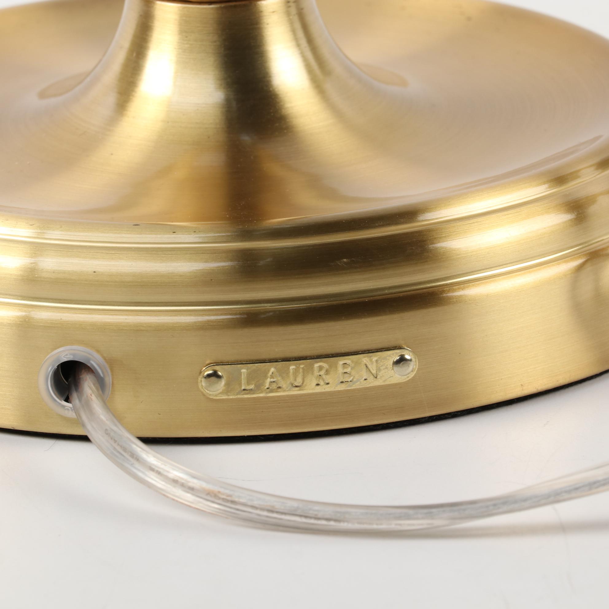 Ralph Lauren "Darien" Lacquered Brass Candlestick Buffet Lamps, Pair