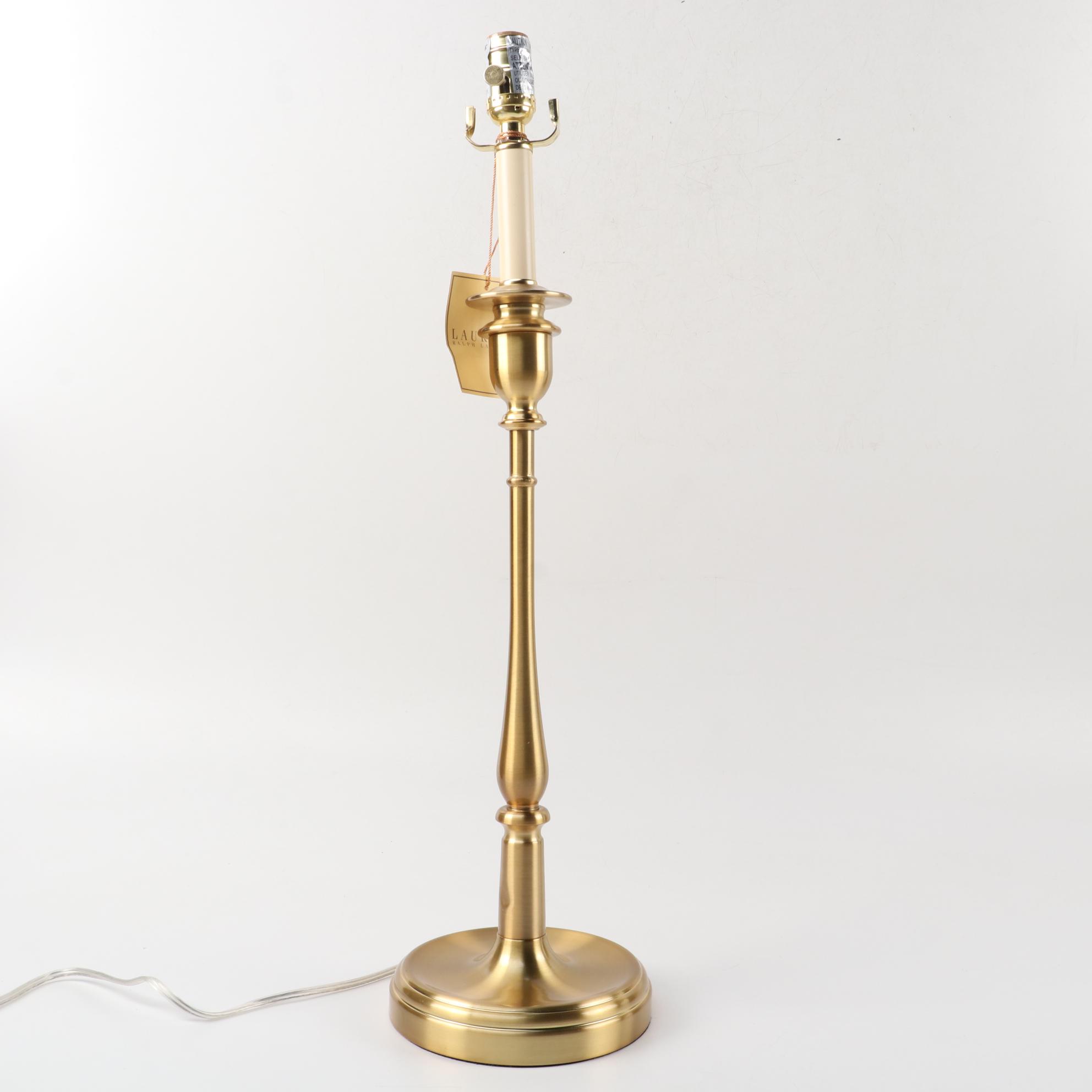 Ralph Lauren "Darien" Lacquered Brass Candlestick Buffet Lamps, Pair