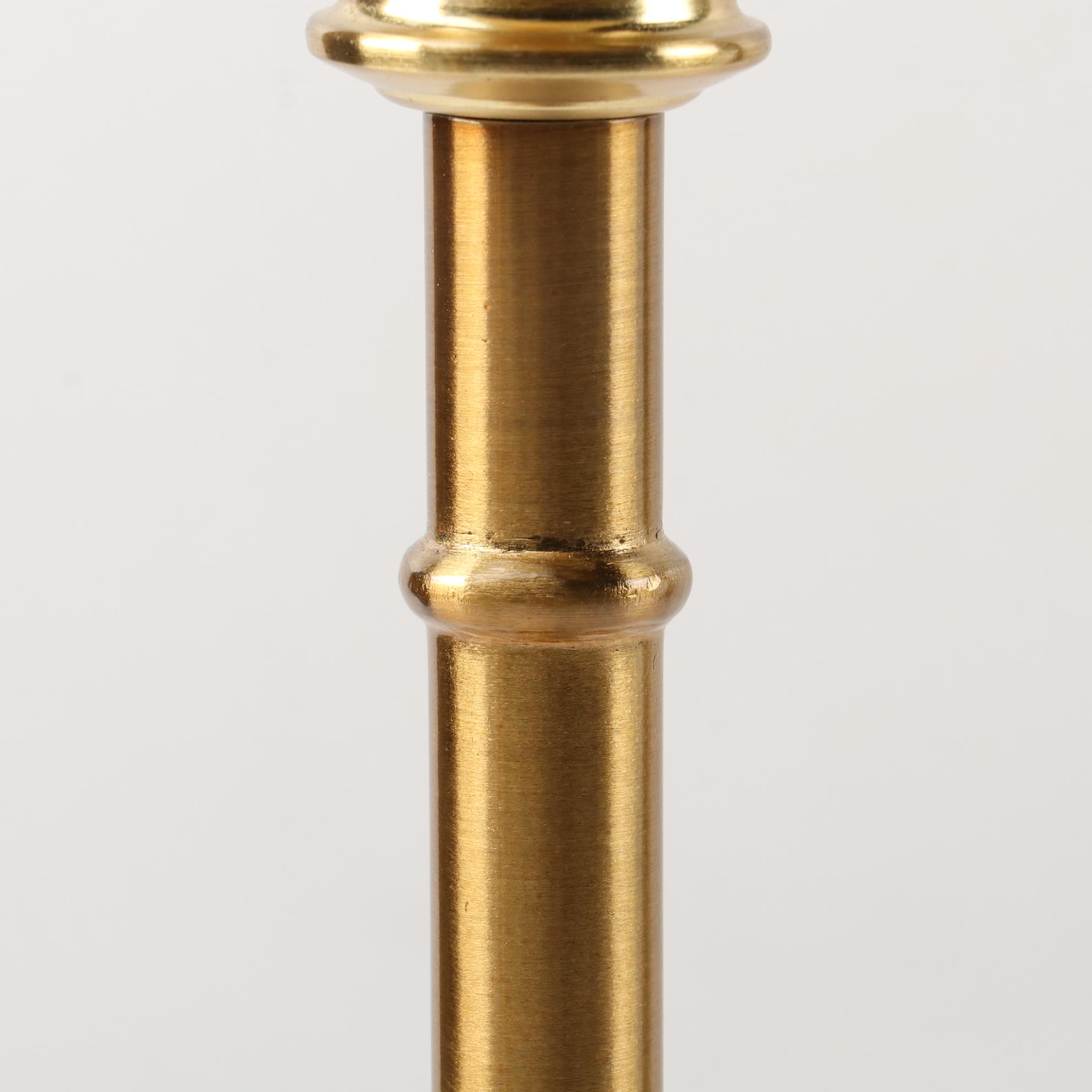 Ralph Lauren "Darien" Lacquered Brass Candlestick Buffet Lamps, Pair