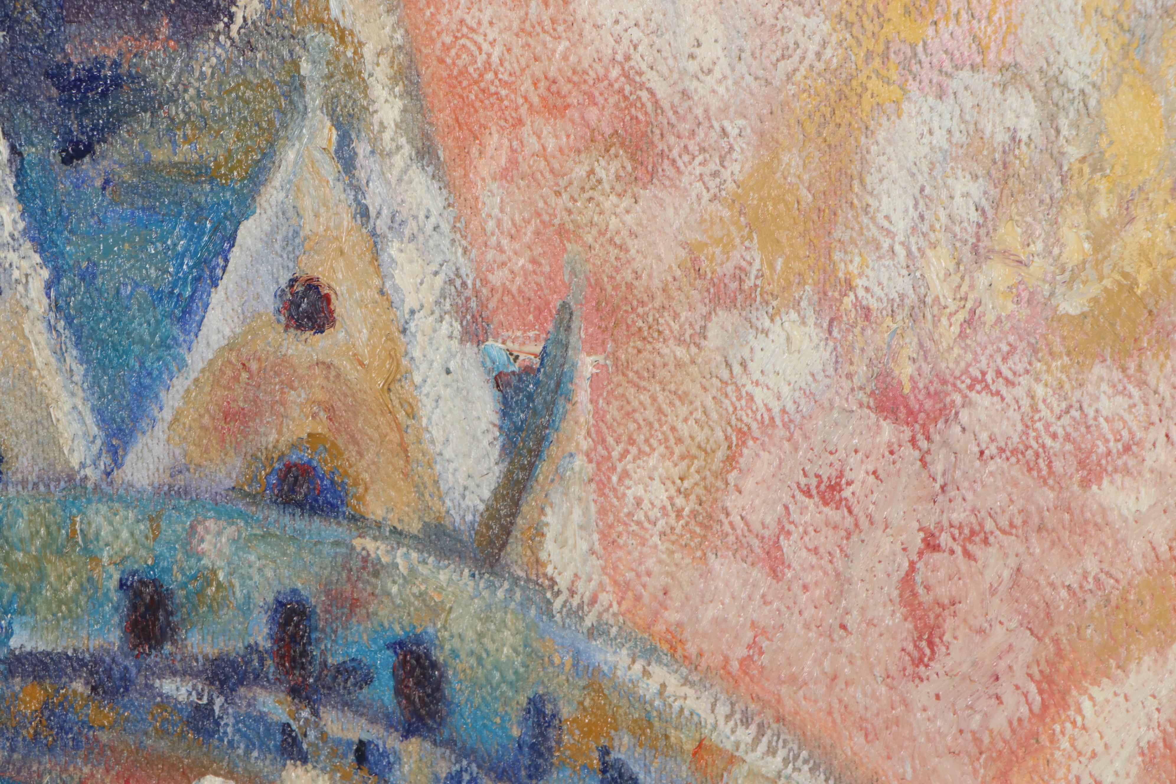 C.C. Logan Oil Painting "Fisherman's Bastion, Budapest," Mid-Late 20th Century