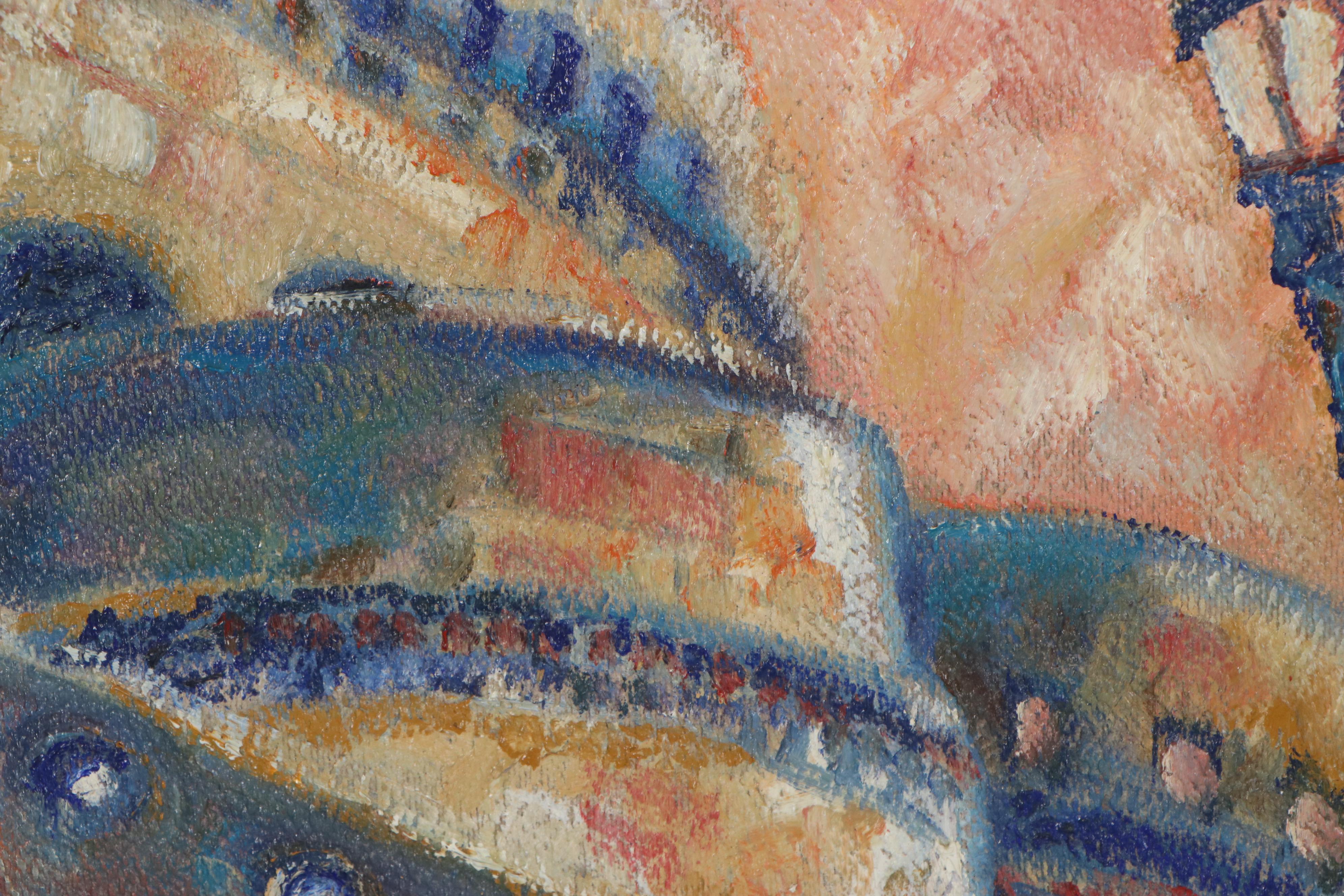 C.C. Logan Oil Painting "Fisherman's Bastion, Budapest," Mid-Late 20th Century