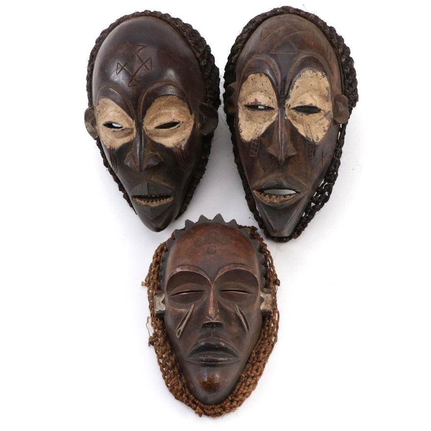 Chokwe Style Wood Masks, Central Africa