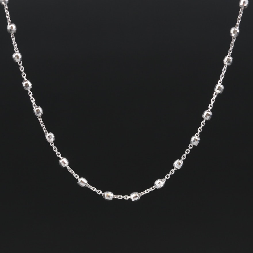Turkish 14K Faceted Bead Station Necklace