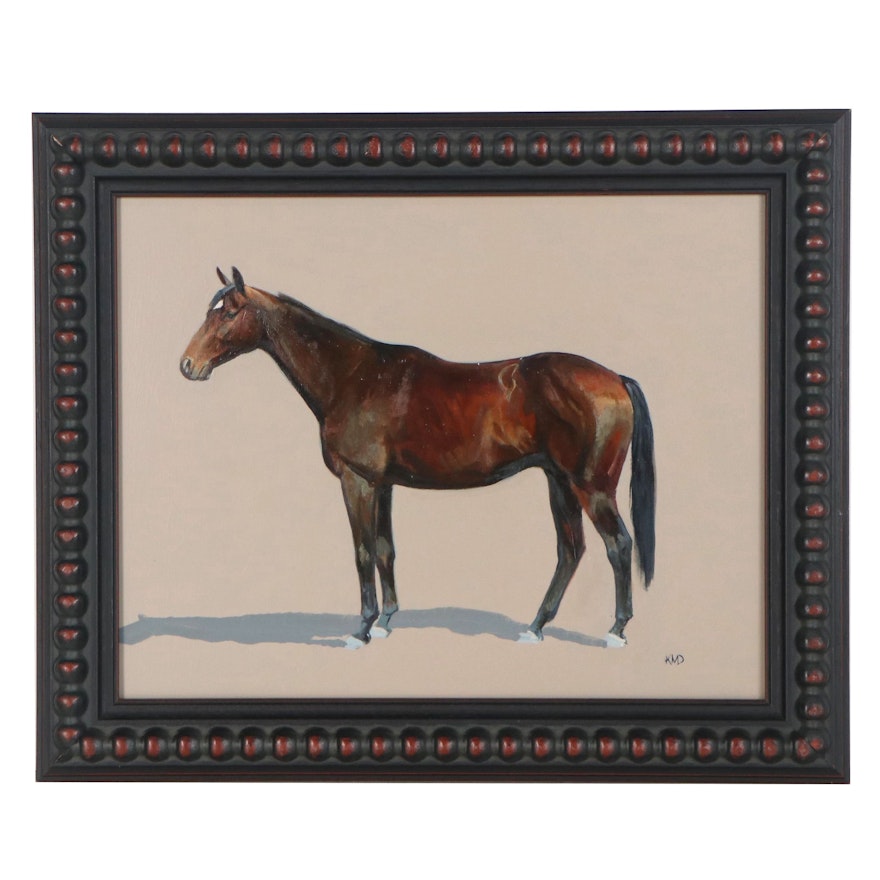 Kenneth M. Daly Equine Oil Painting, 21st Century