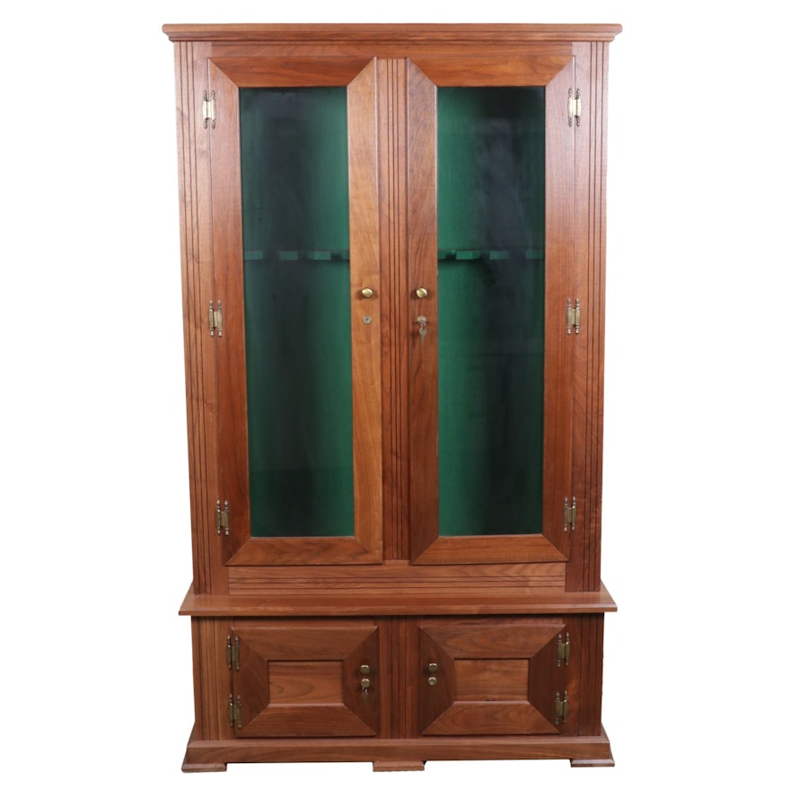 Cherrywood Gun and Ammunitions Display and Storage Cabinet