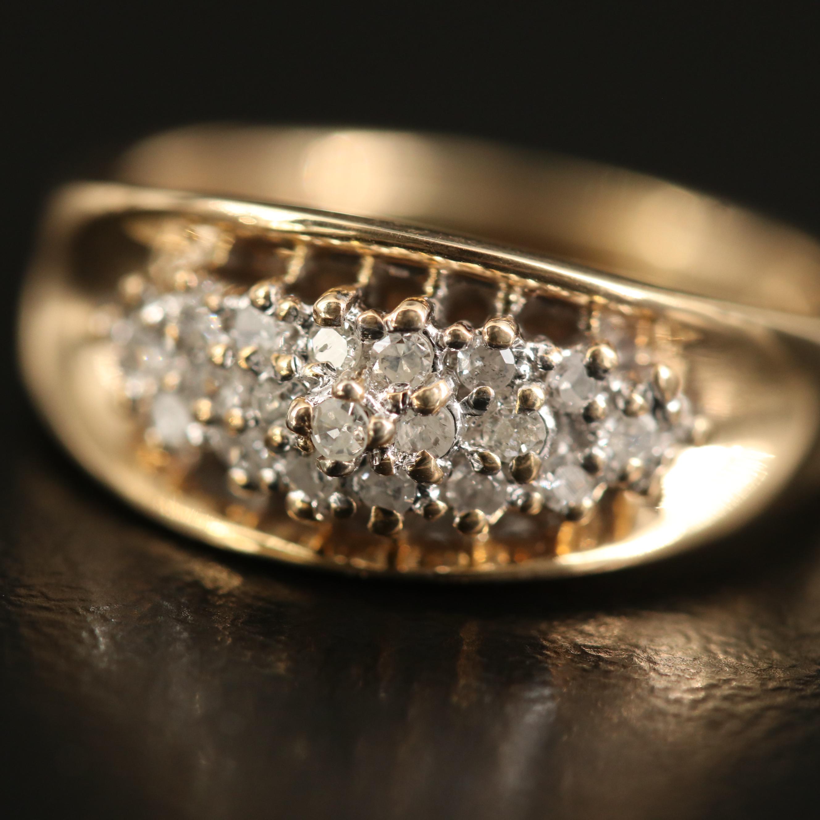 10K Diamond Cluster Ring