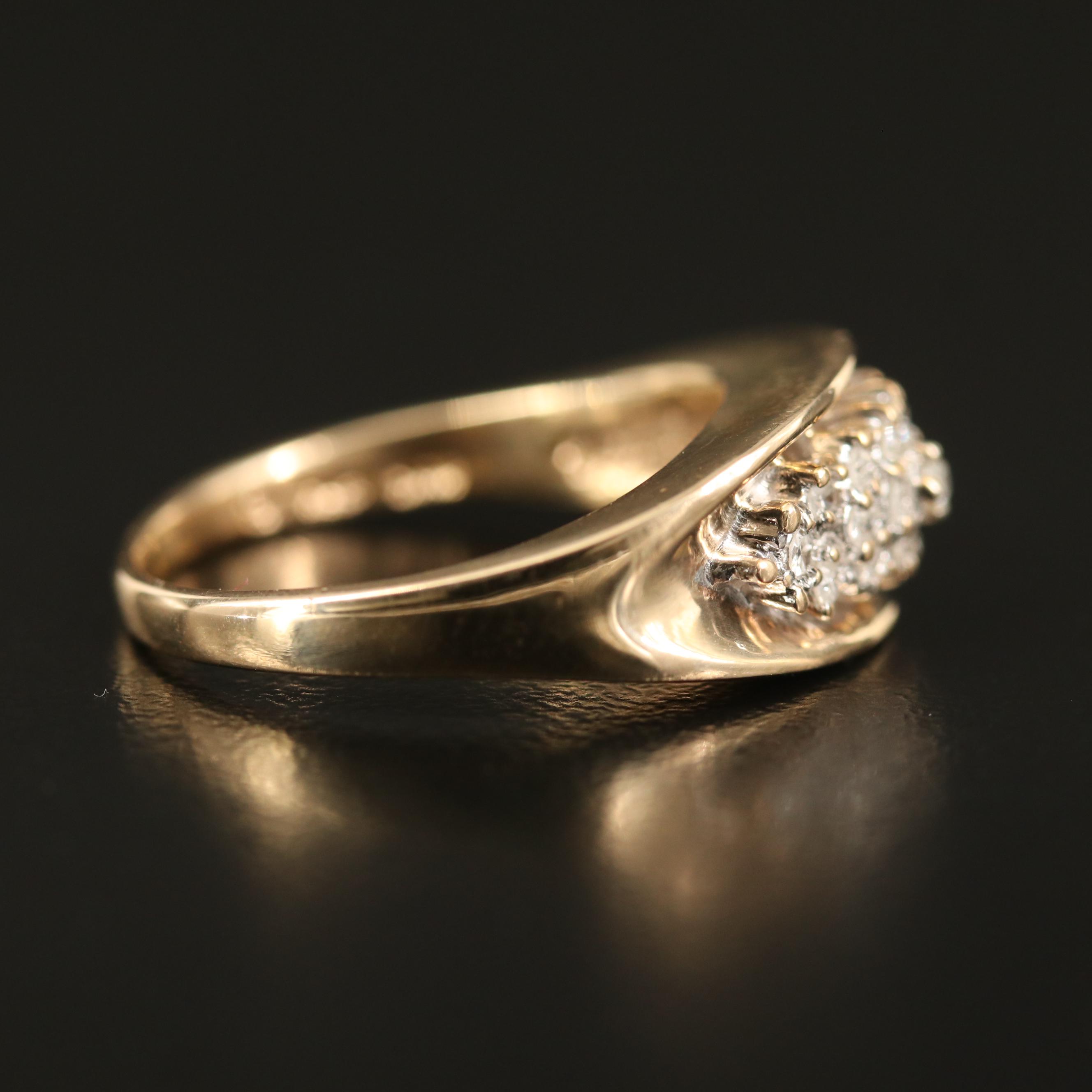 10K Diamond Cluster Ring