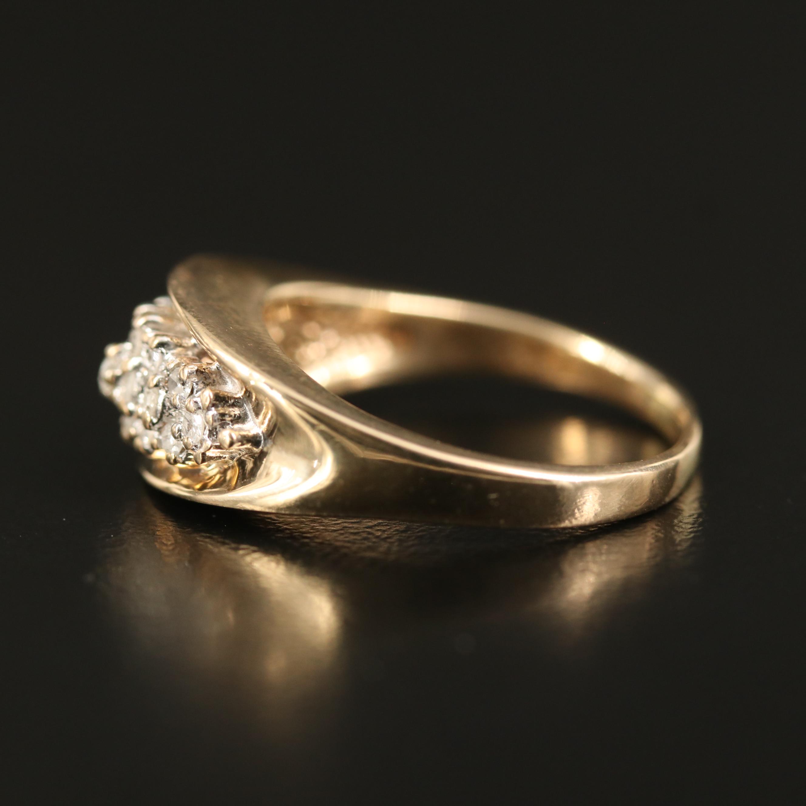 10K Diamond Cluster Ring