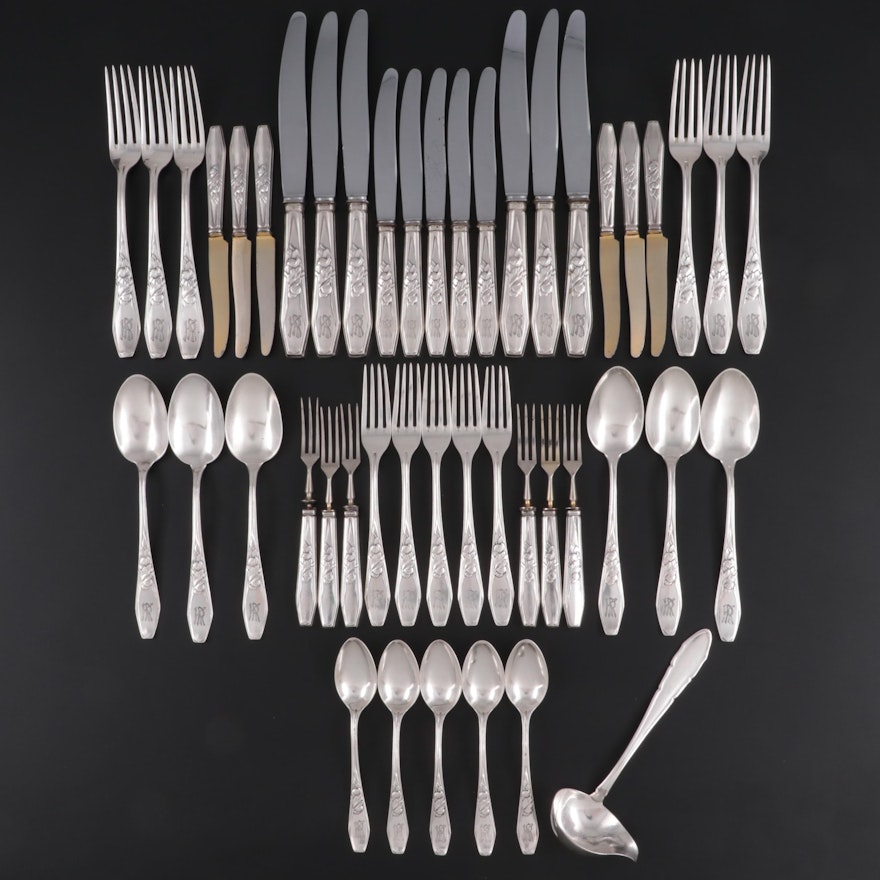 Bruckmann & Söhne and Other German  800 Silver Flatware and Serving Utensils