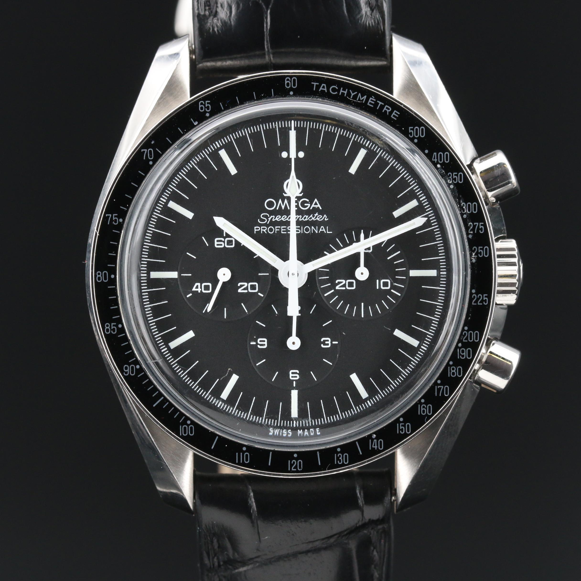Omega "Speedmaster Moonwatch Professional" Stainless Steel Stem Wind Watch