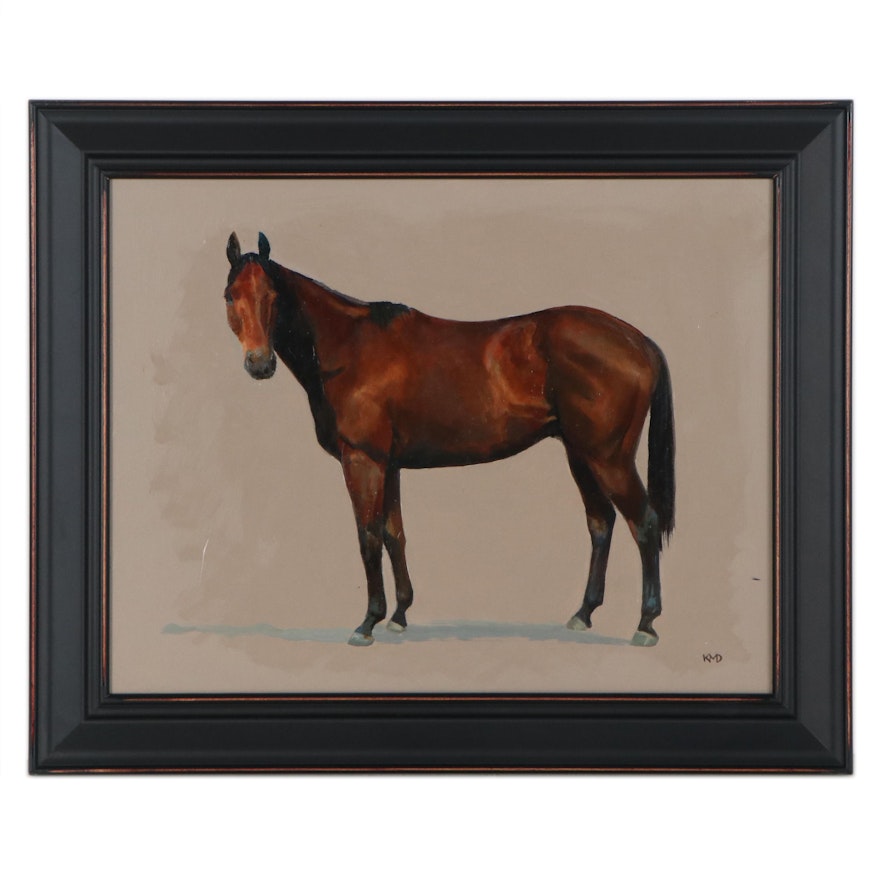 Kenneth M. Daly Equine Oil Painting, 21st Century