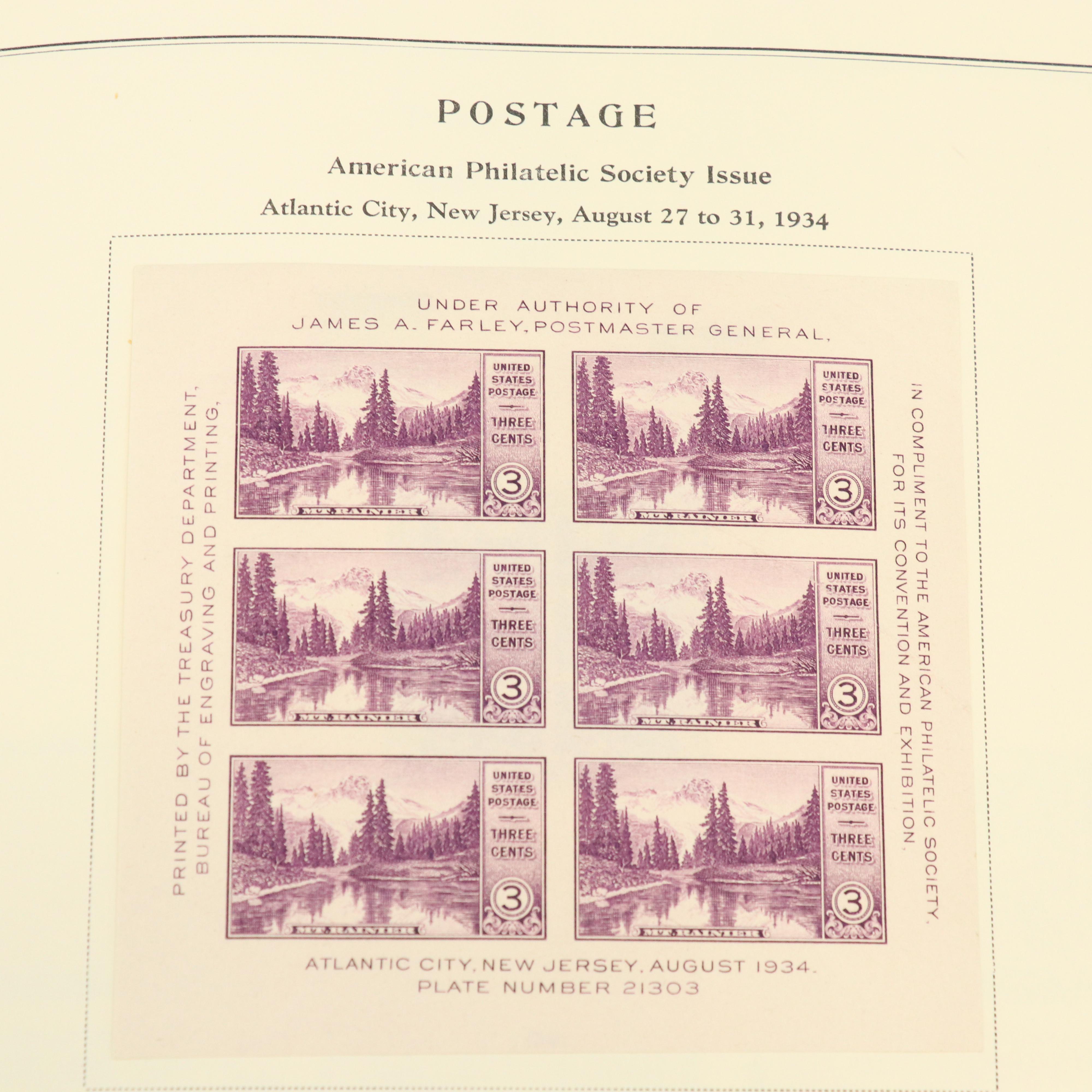 Scott U.S. Stamp Album Including Farley National Parks and Columbian Exposition