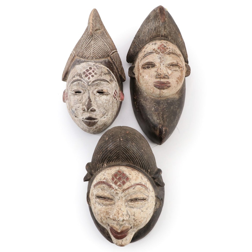 Punu Style Wood Masks, Central Africa