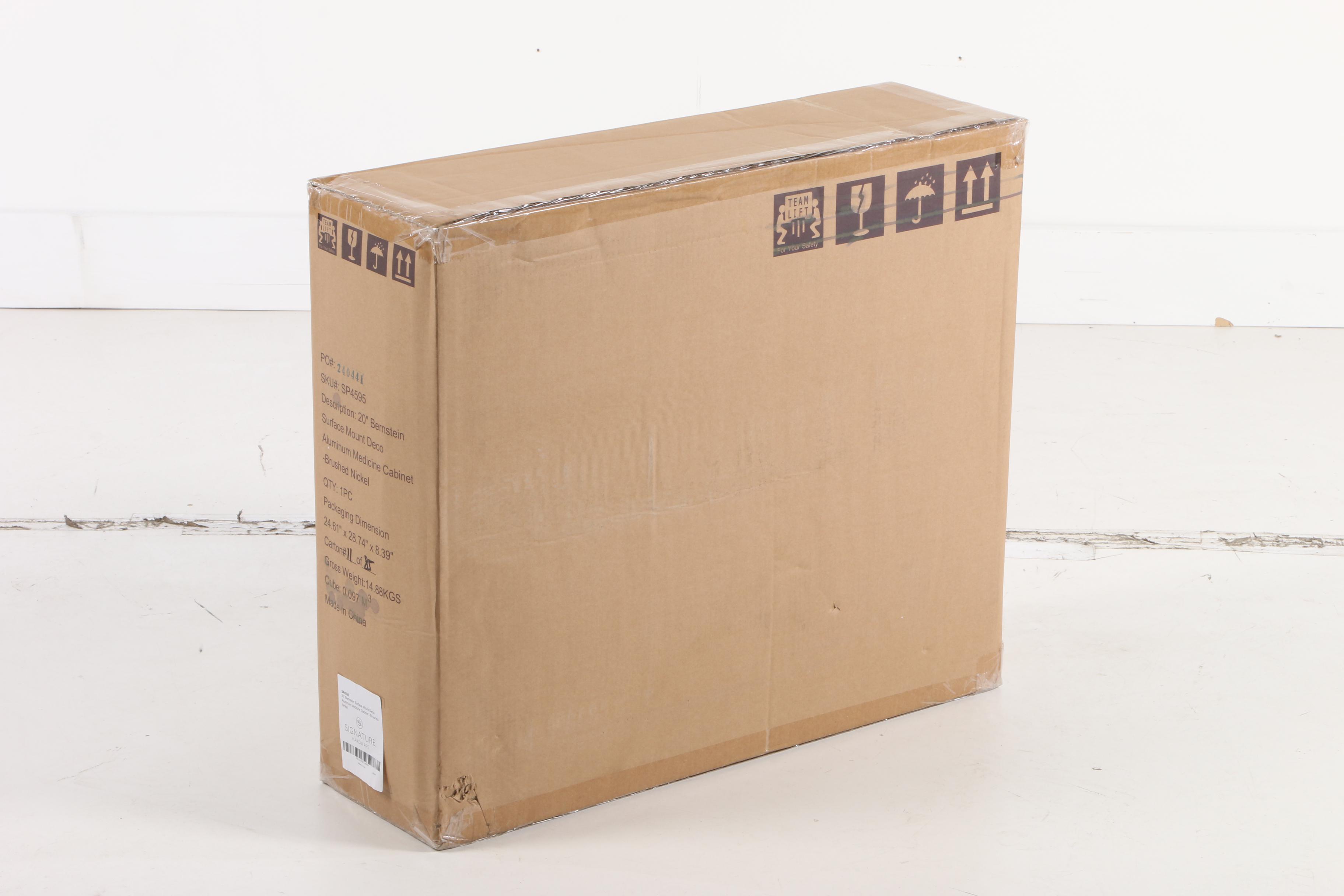 "Bernstein" 20" Aluminum Wall Mount Medicine Cabinet in Brushed Nickel Finish