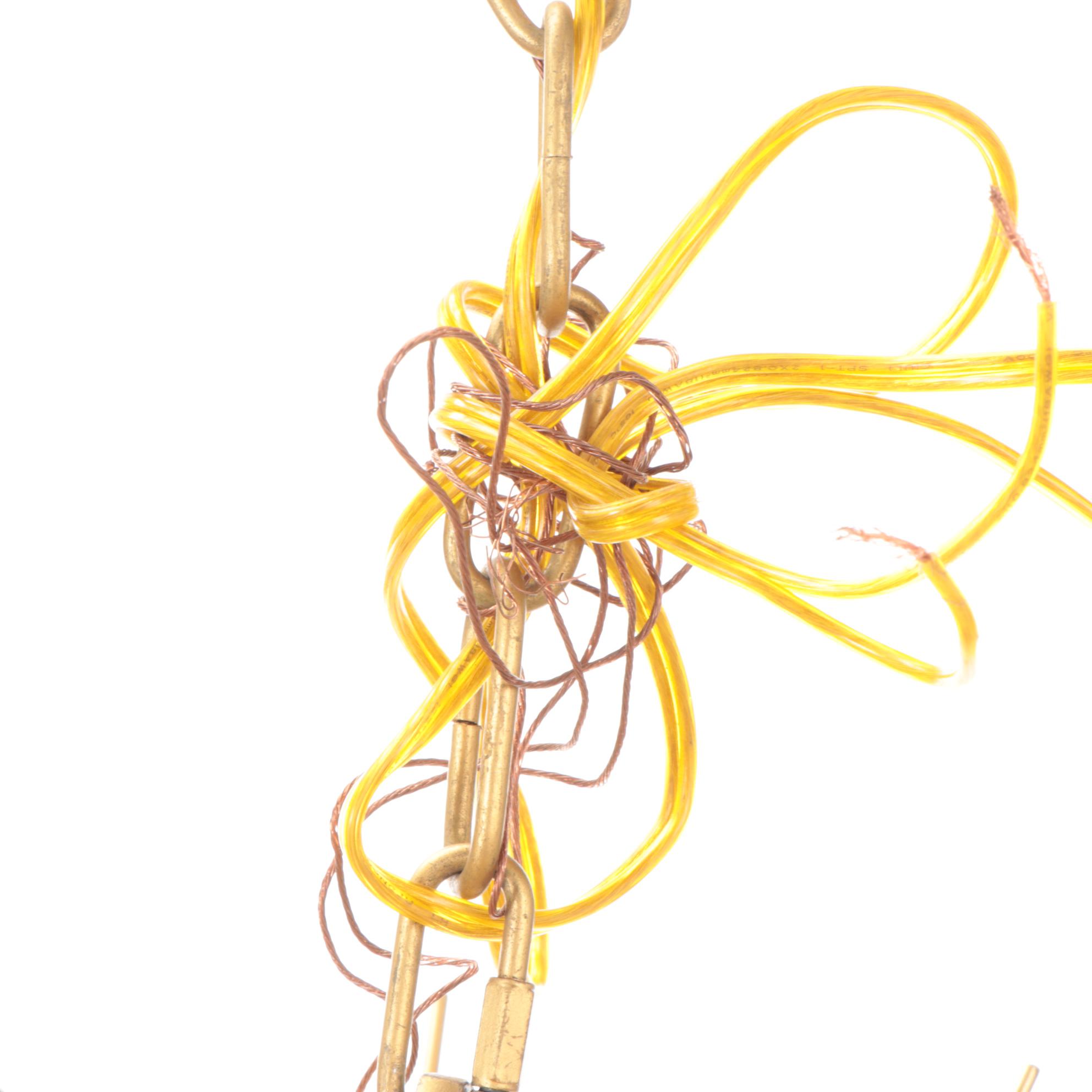 Mid-Century Modern Gilt Metal Sunburst Pendant Light