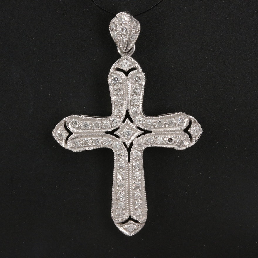 18K Diamond Cross Pendant
