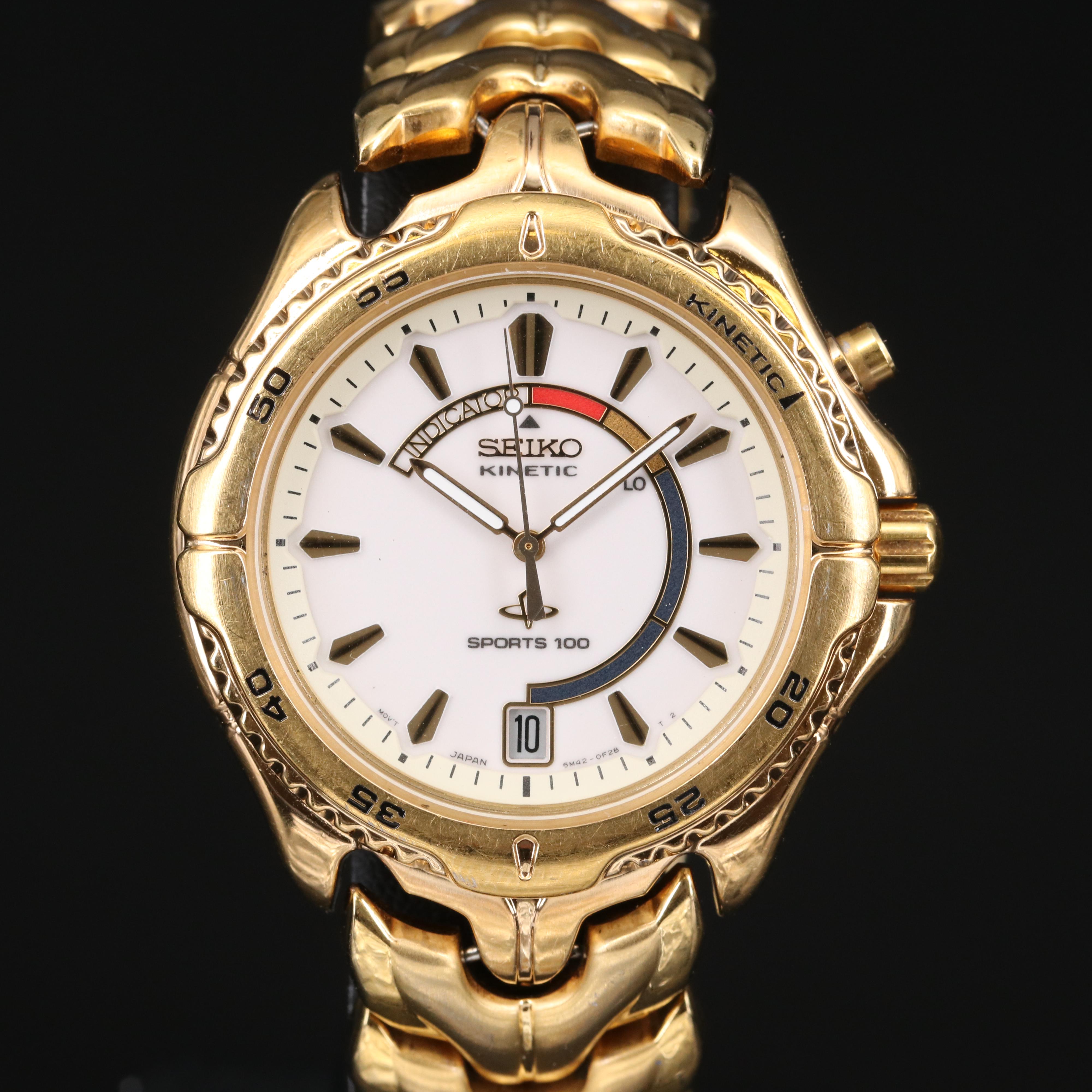 Seiko "Kinetic Sports 100" Watch with Date Window