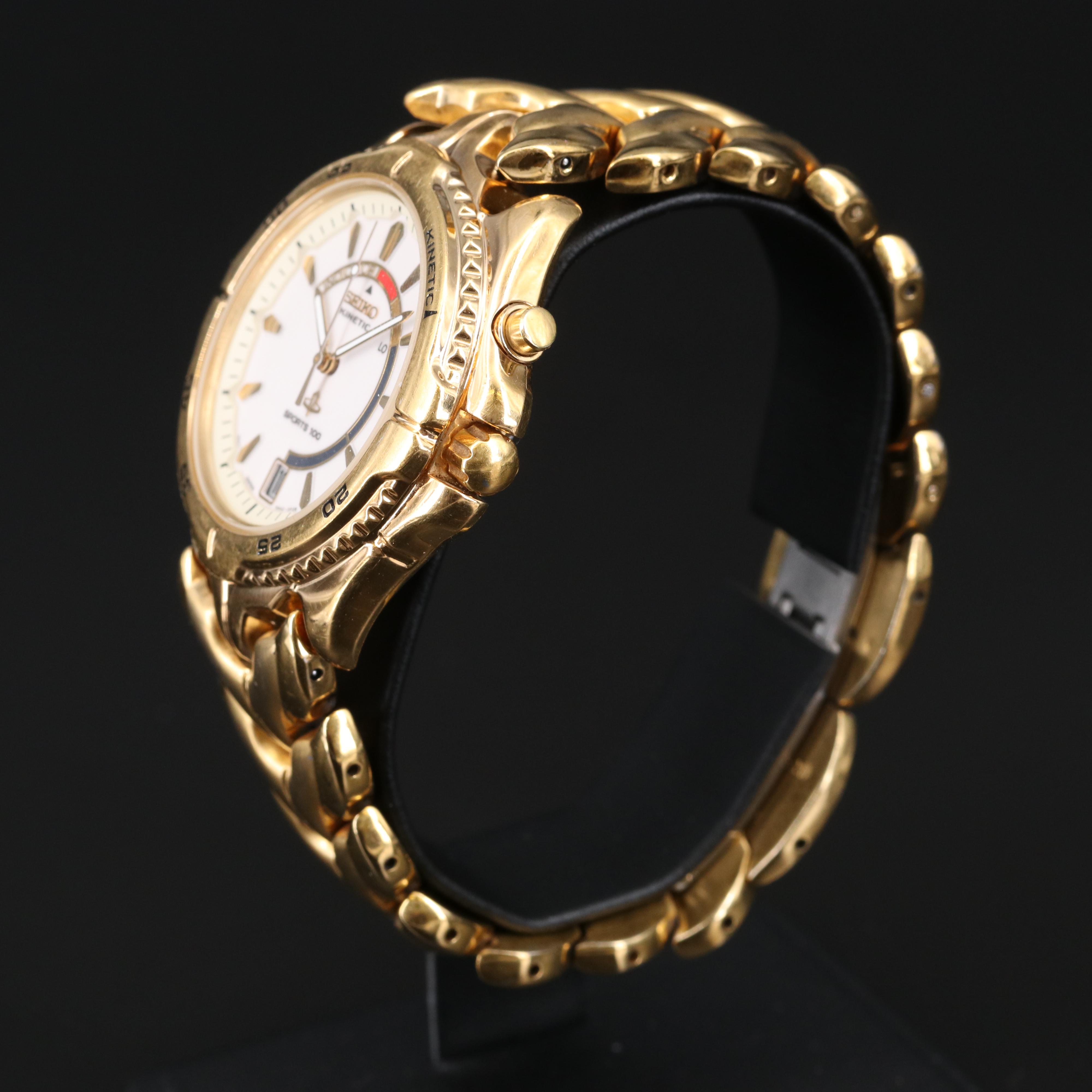 Seiko "Kinetic Sports 100" Watch with Date Window