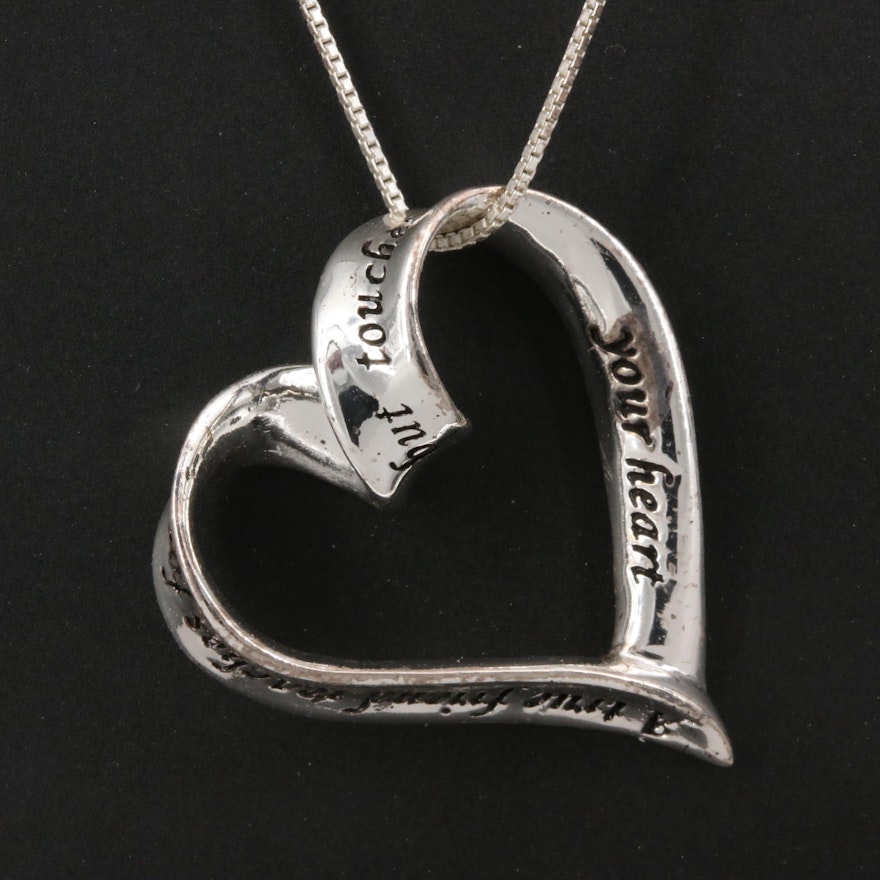 Sterling Friendship Heart Pendant Necklace