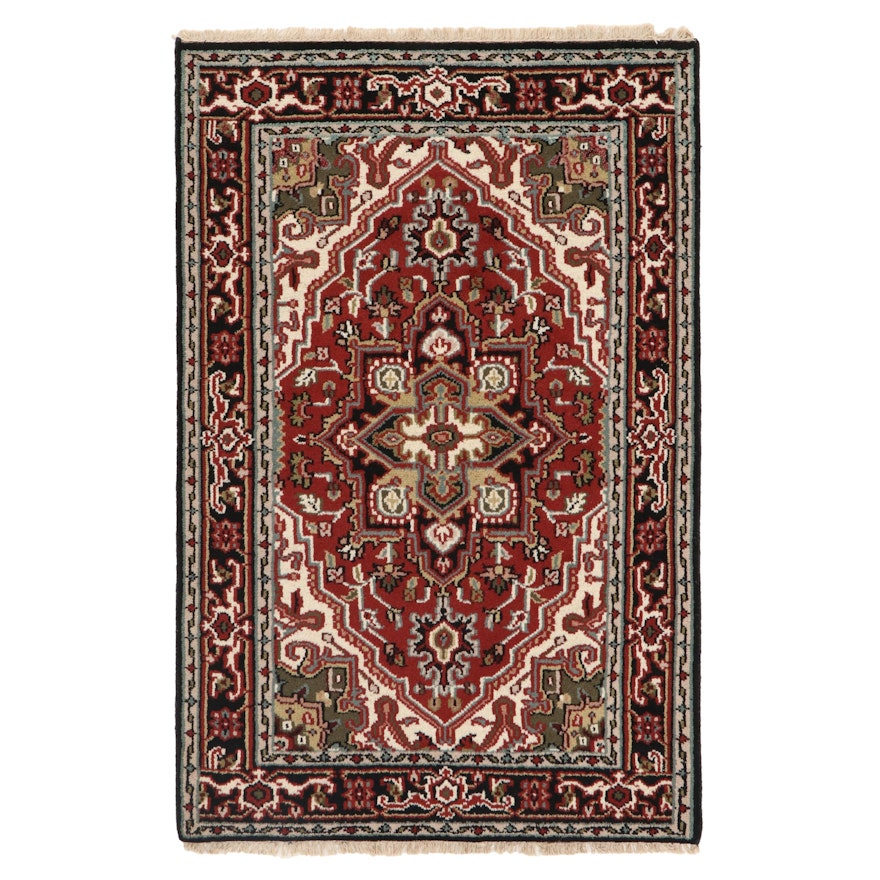 3'11 x 6'2 Hand-Knotted Indo-Persian Heriz Area Rug