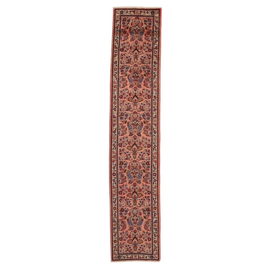 2'8 x 13'4 Hand-Knotted Persian Sarouk Wool Carpet Runner