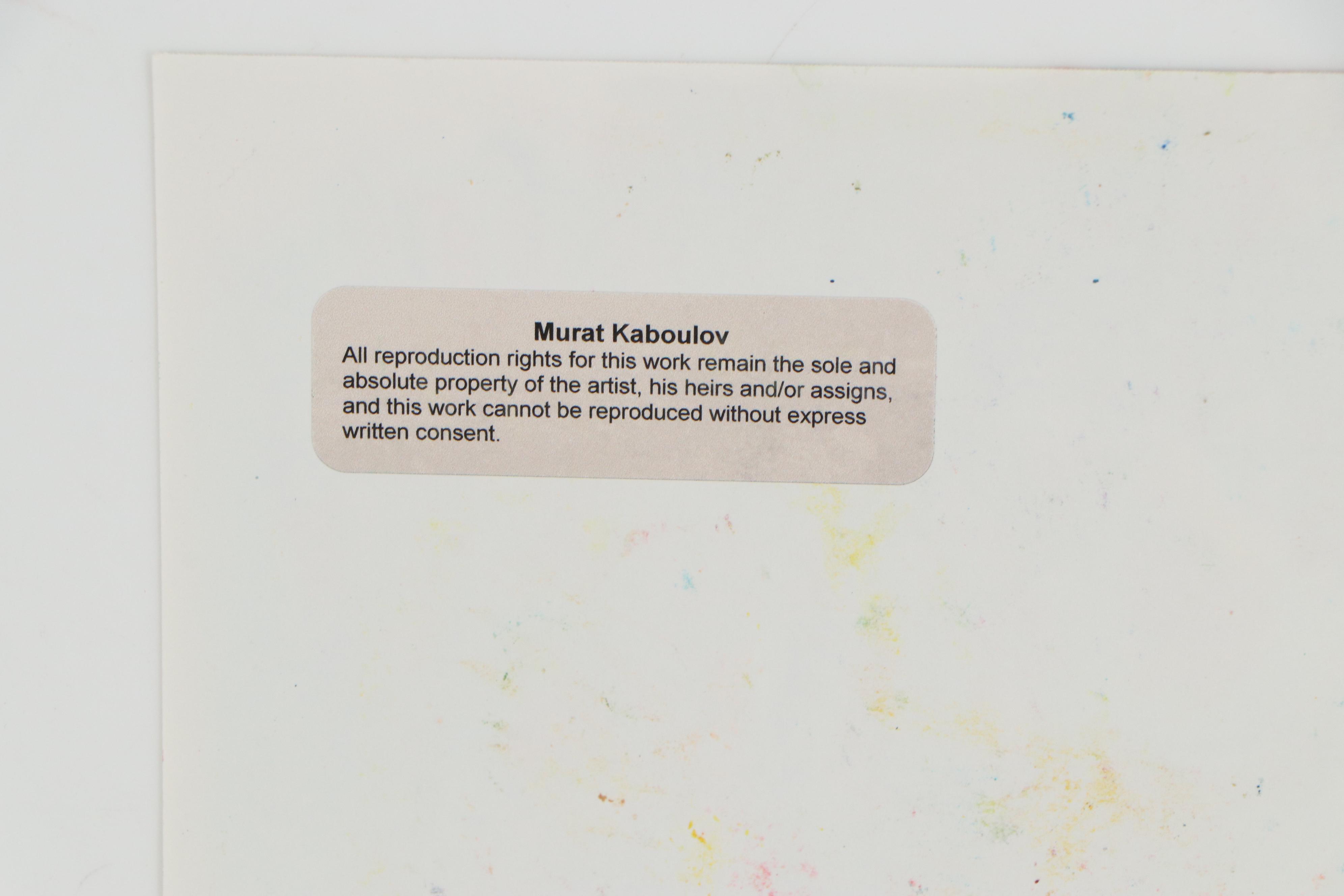 Murat Kaboulov Abstract Pastel Drawing of Seated Figure, circa 2000