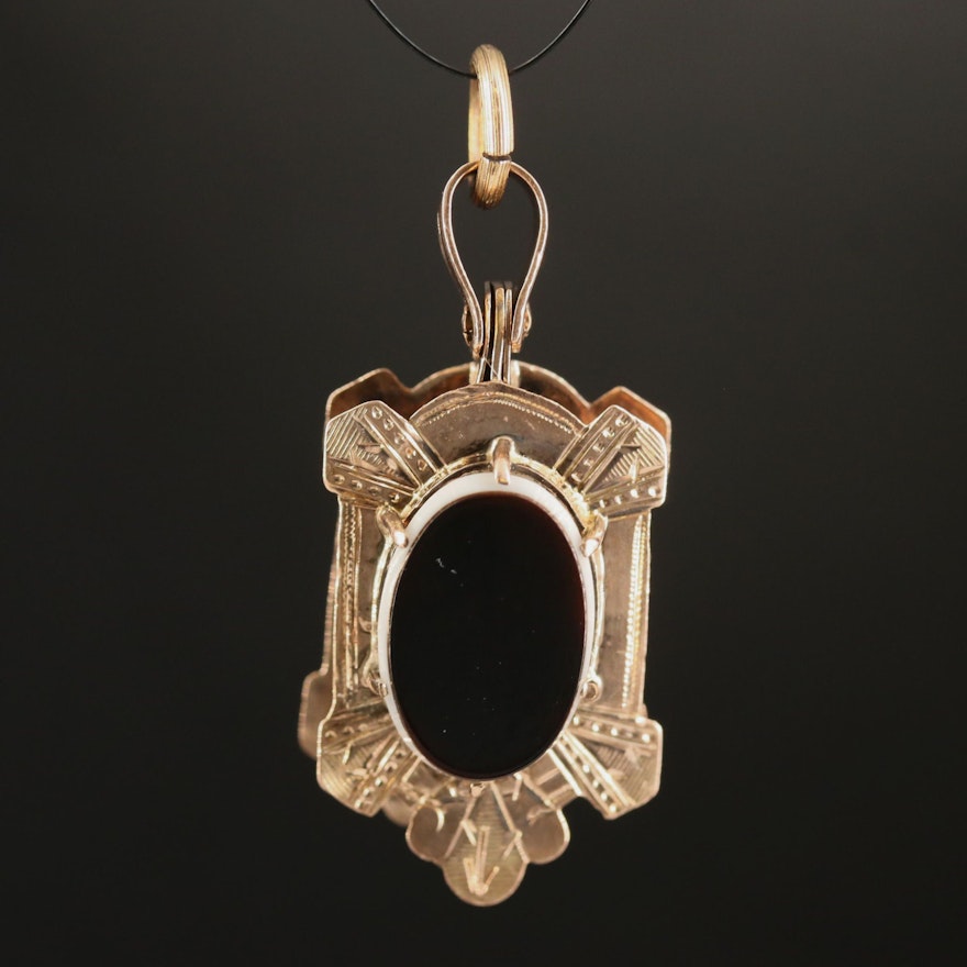 Victorian Onyx Double Sided Locket