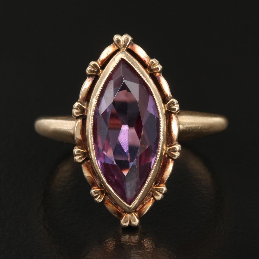 Retro Metzler Mfg Co. 10K Color-Change Sapphire Ring