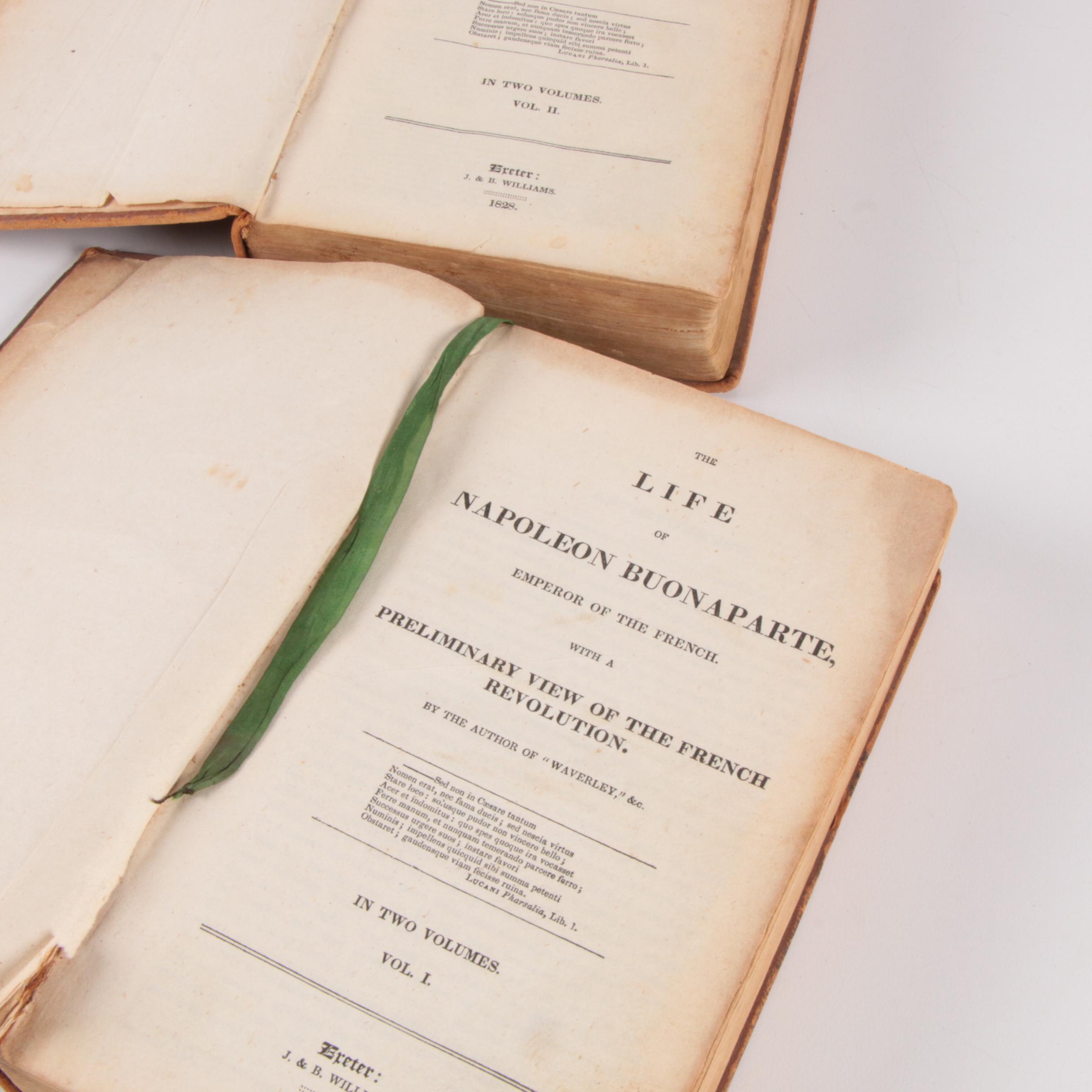 "The Life of Napoleon Buonaparte" Two-Volume Set by Sir Walter Scott, 1828