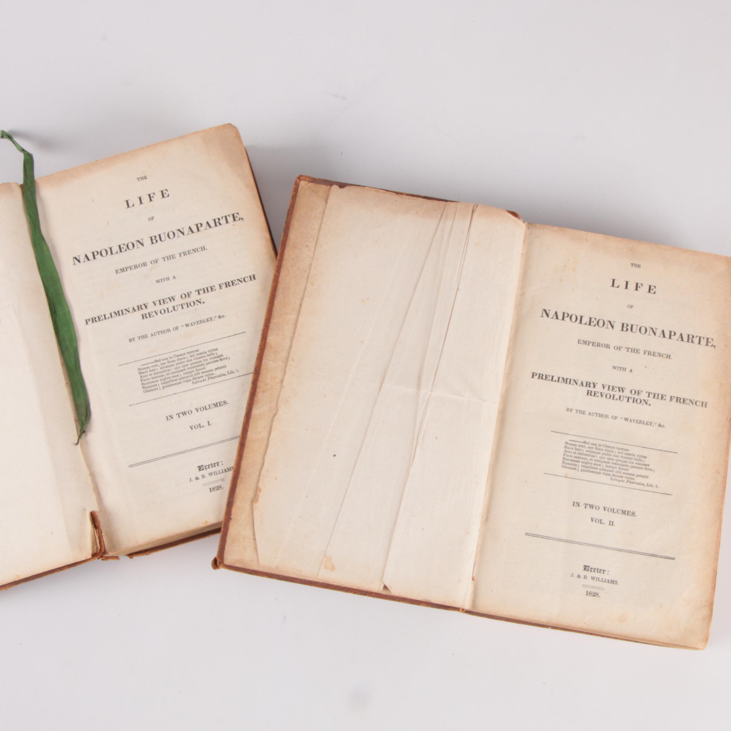 "The Life of Napoleon Buonaparte" Two-Volume Set by Sir Walter Scott, 1828