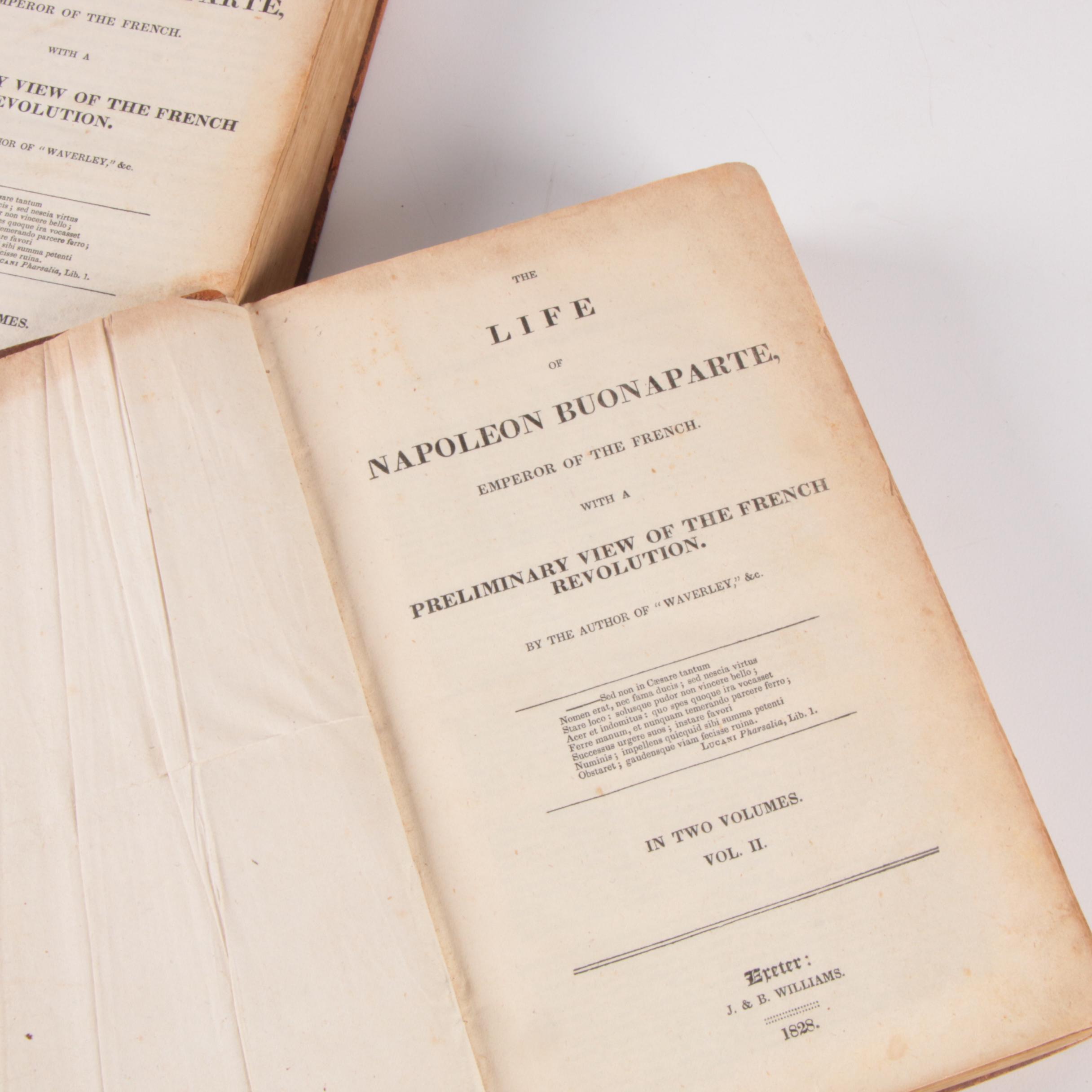 "The Life of Napoleon Buonaparte" Two-Volume Set by Sir Walter Scott, 1828
