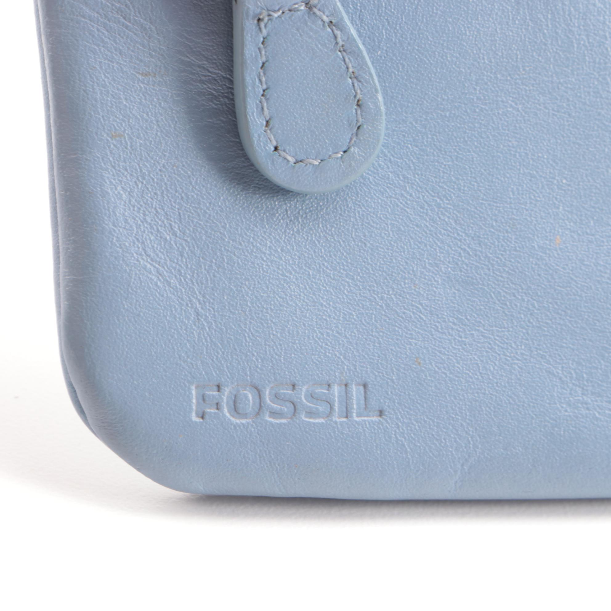 Fossil Blue Leather Card Holder