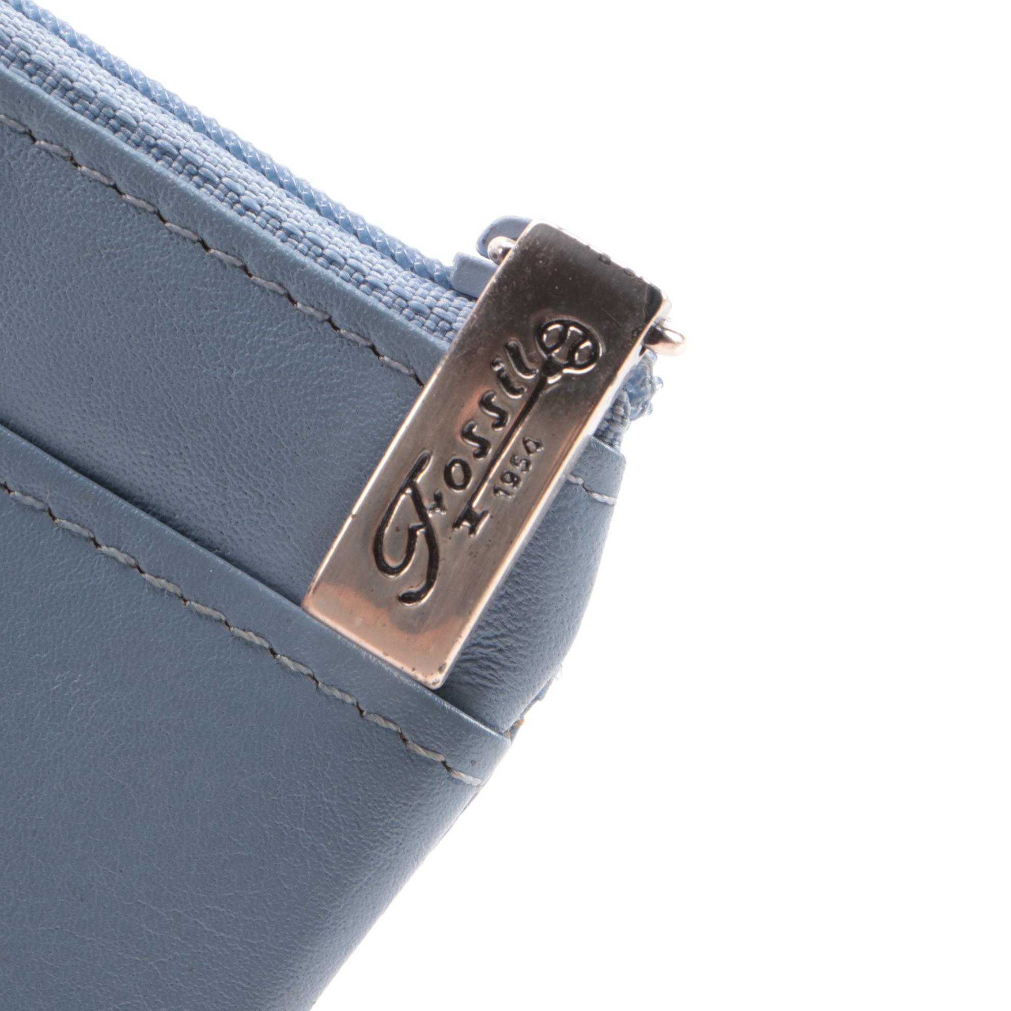 Fossil Blue Leather Card Holder