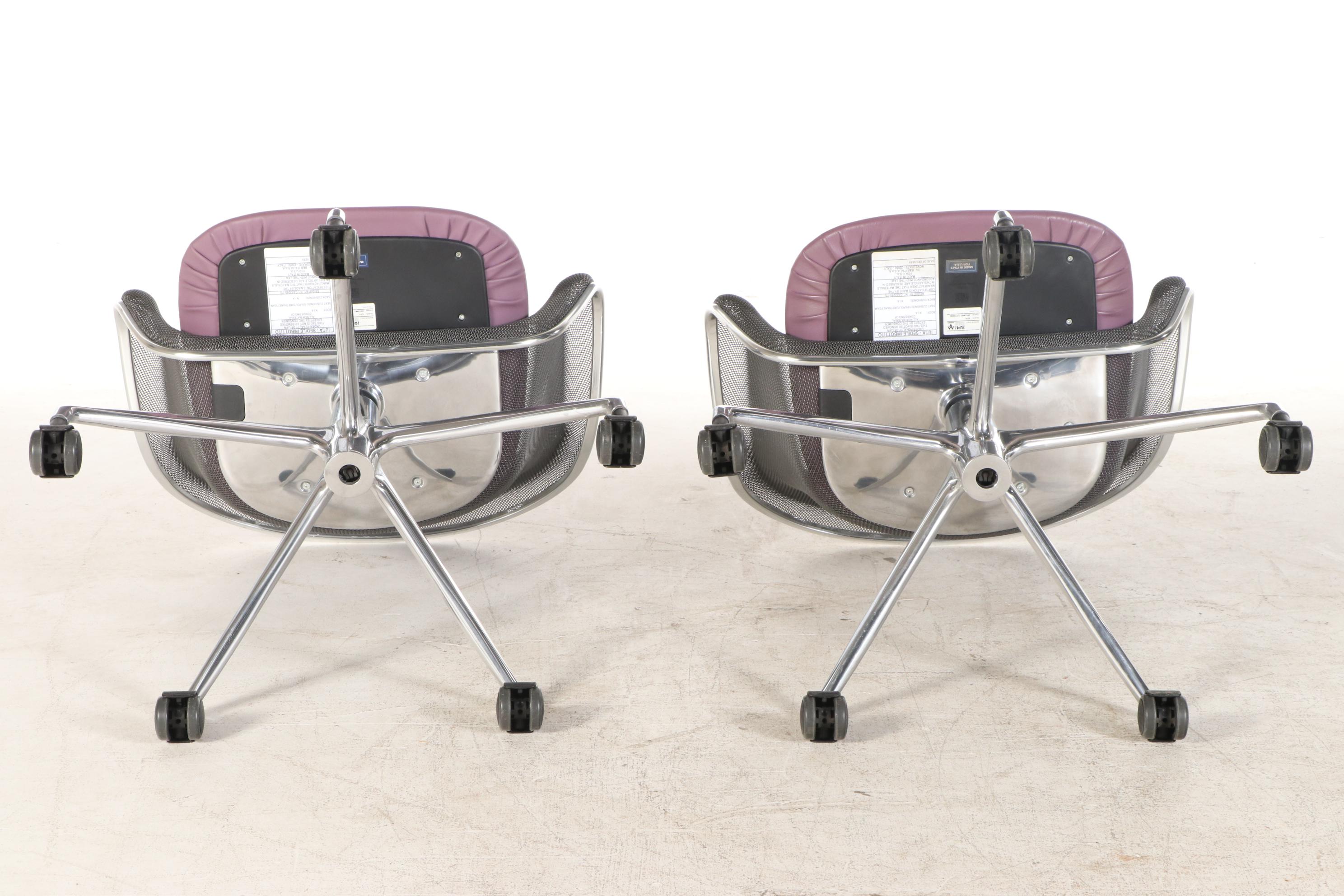 B&B Italia "Maxalto" Mesh and Metal Swivel Office Chairs by Antonio Citterio