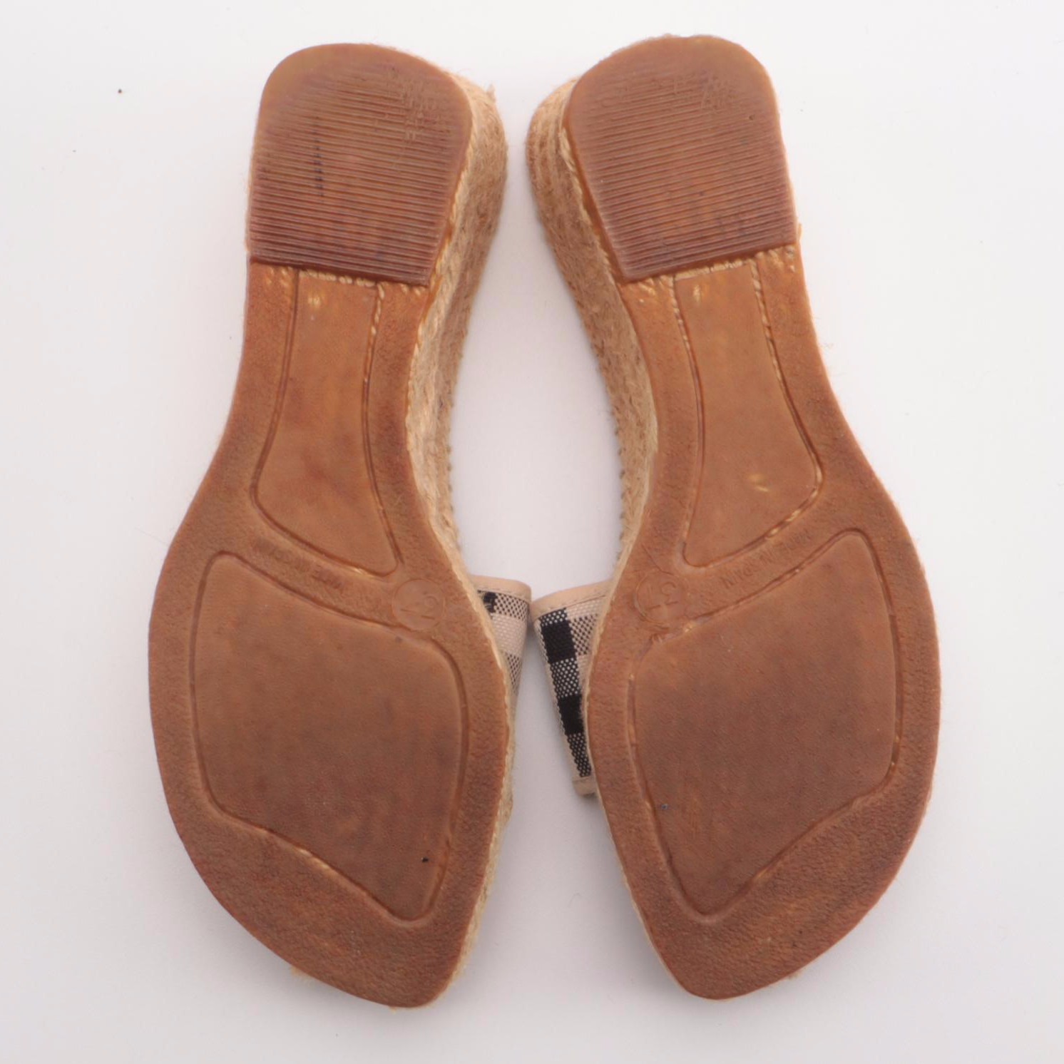 Burberry "Nova Check" Espadrille Wedge Sandals