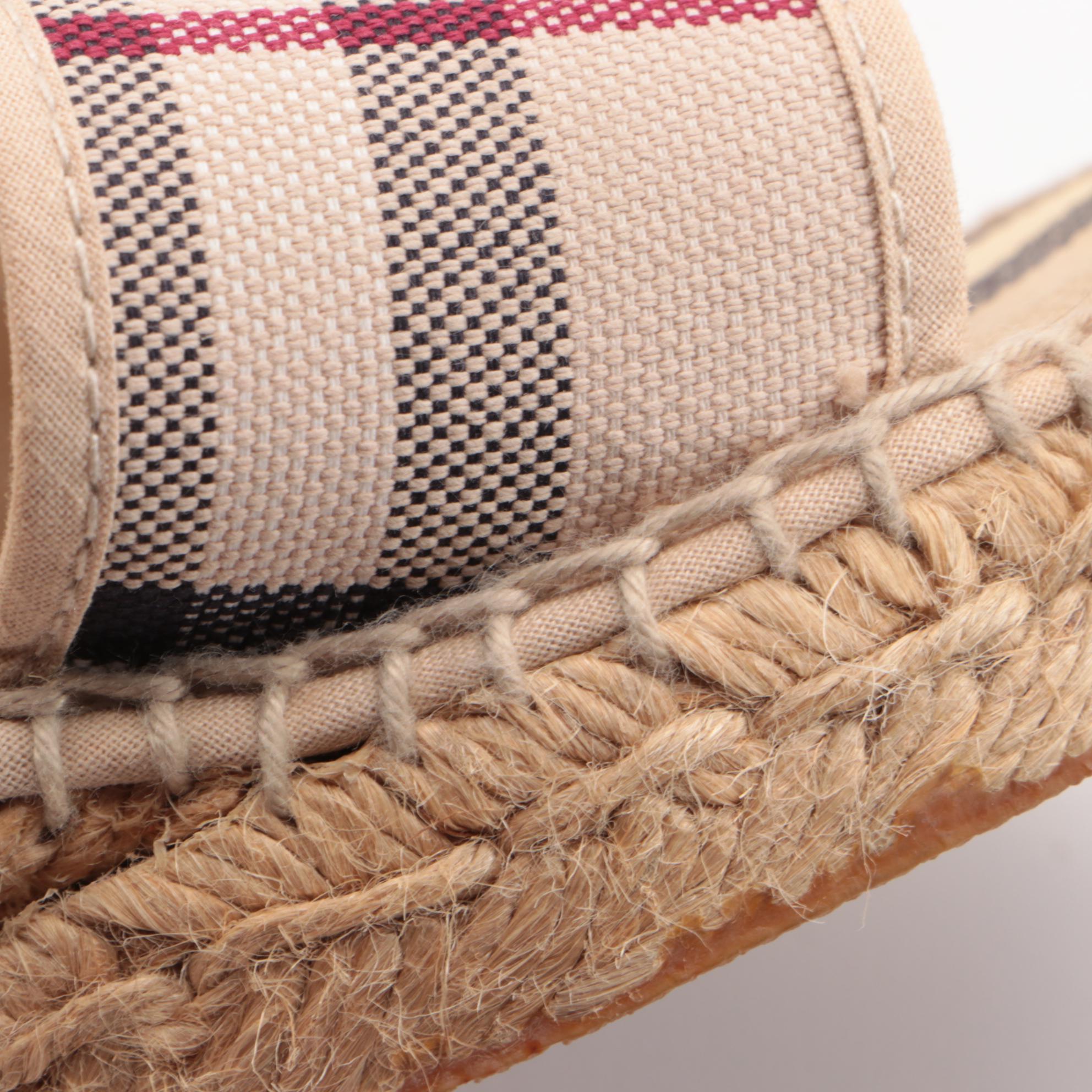 Burberry "Nova Check" Espadrille Wedge Sandals