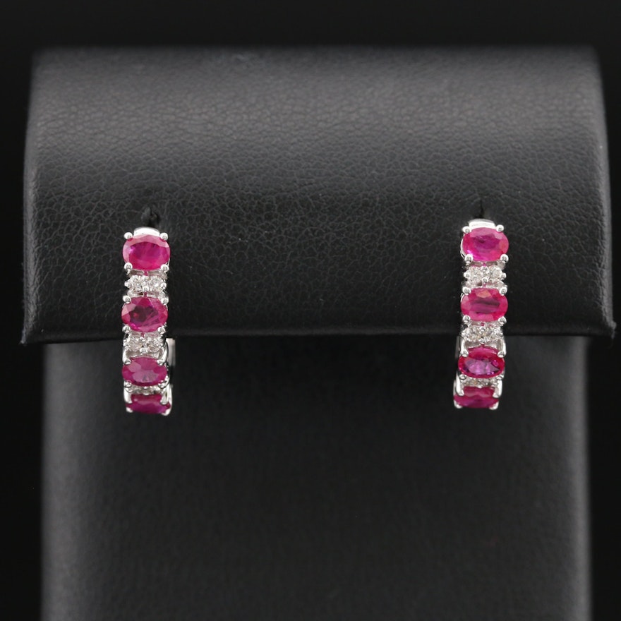 14K Ruby and Diamond Earrings