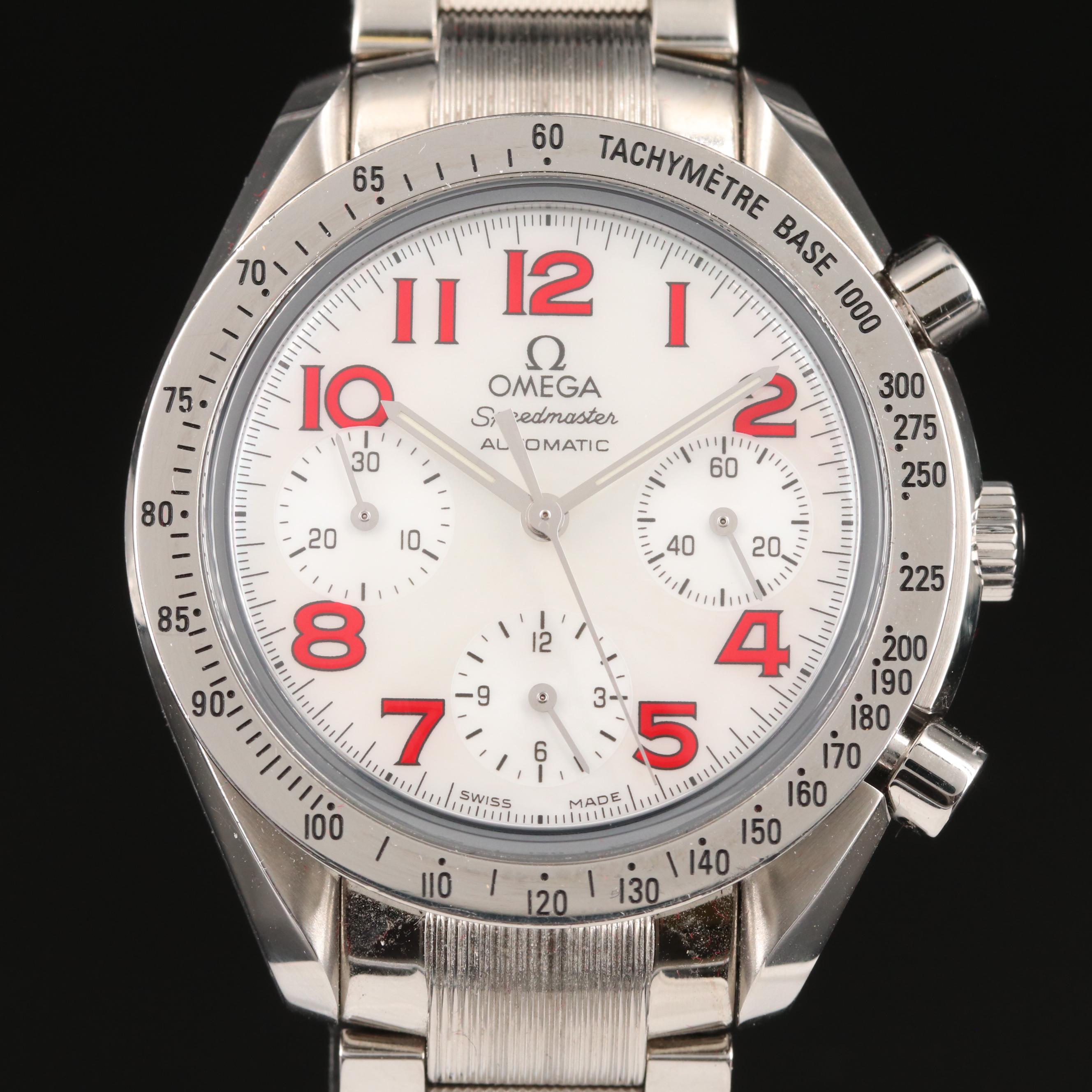 Omega "Speedmaster" Reduced Automatic Watch with Mother of Pearl Dial