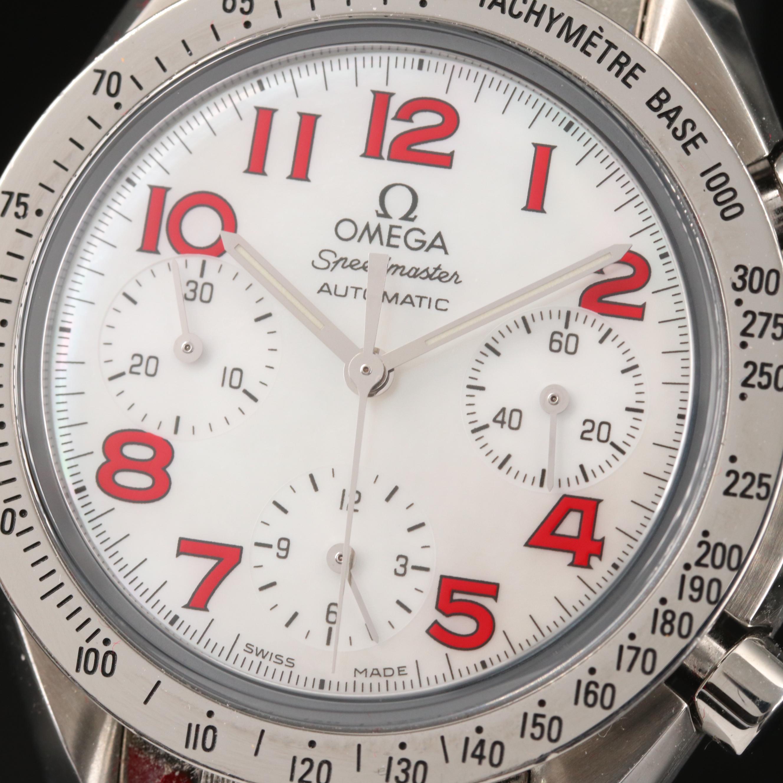 Omega "Speedmaster" Reduced Automatic Watch with Mother of Pearl Dial
