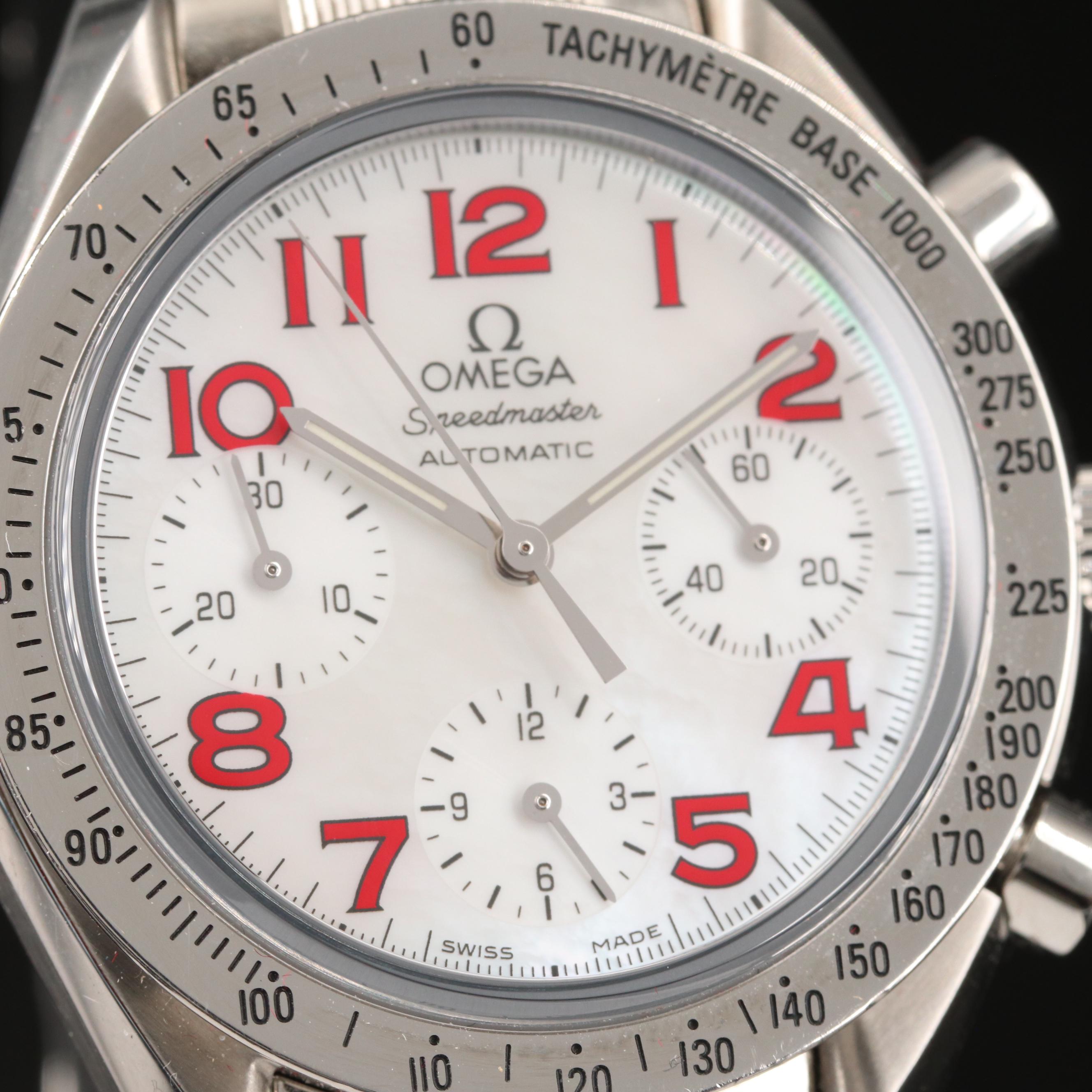 Omega "Speedmaster" Reduced Automatic Watch with Mother of Pearl Dial