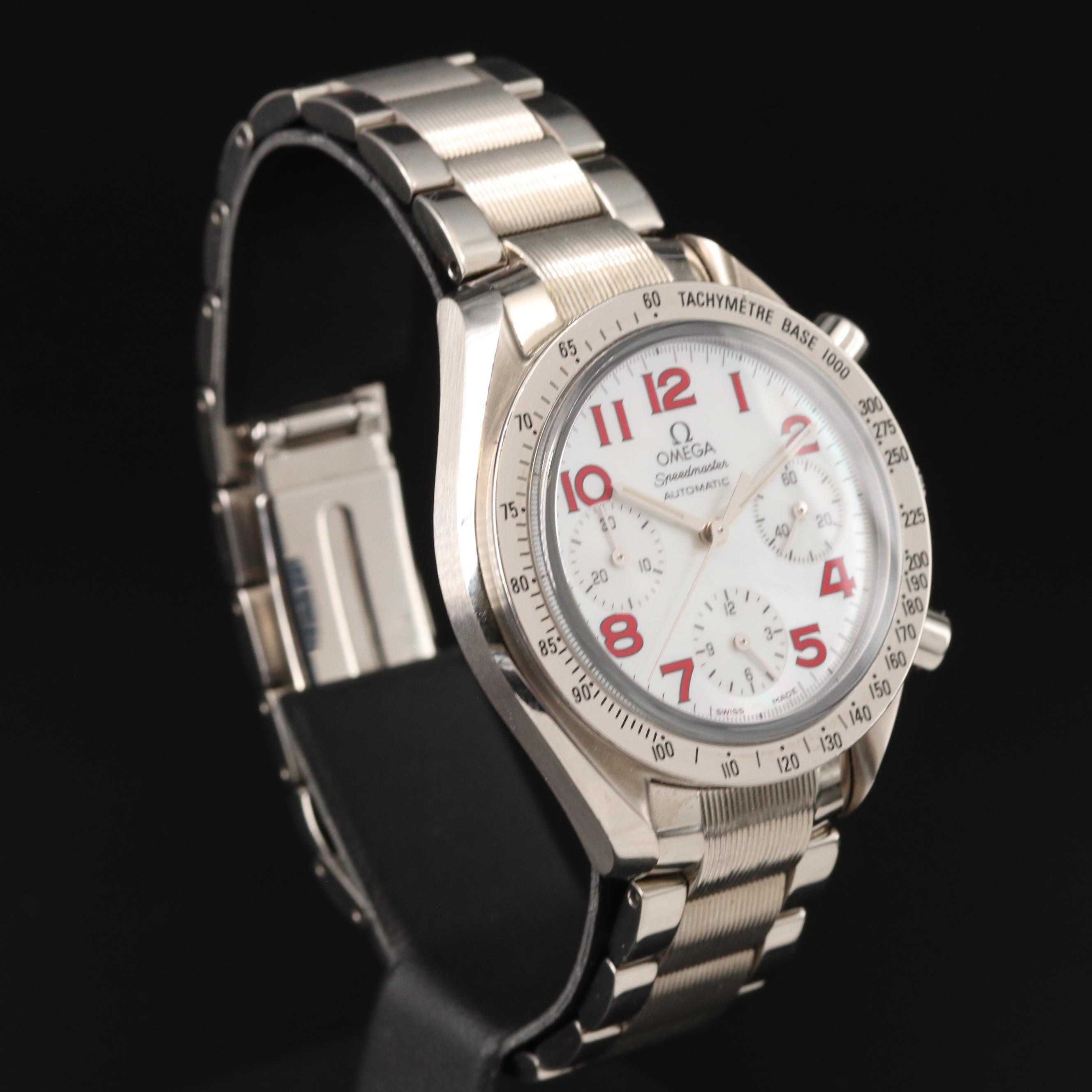 Omega "Speedmaster" Reduced Automatic Watch with Mother of Pearl Dial