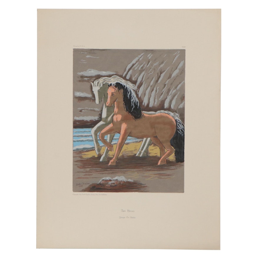 Serigraph after Giorgio de Chirico "Two Horses"