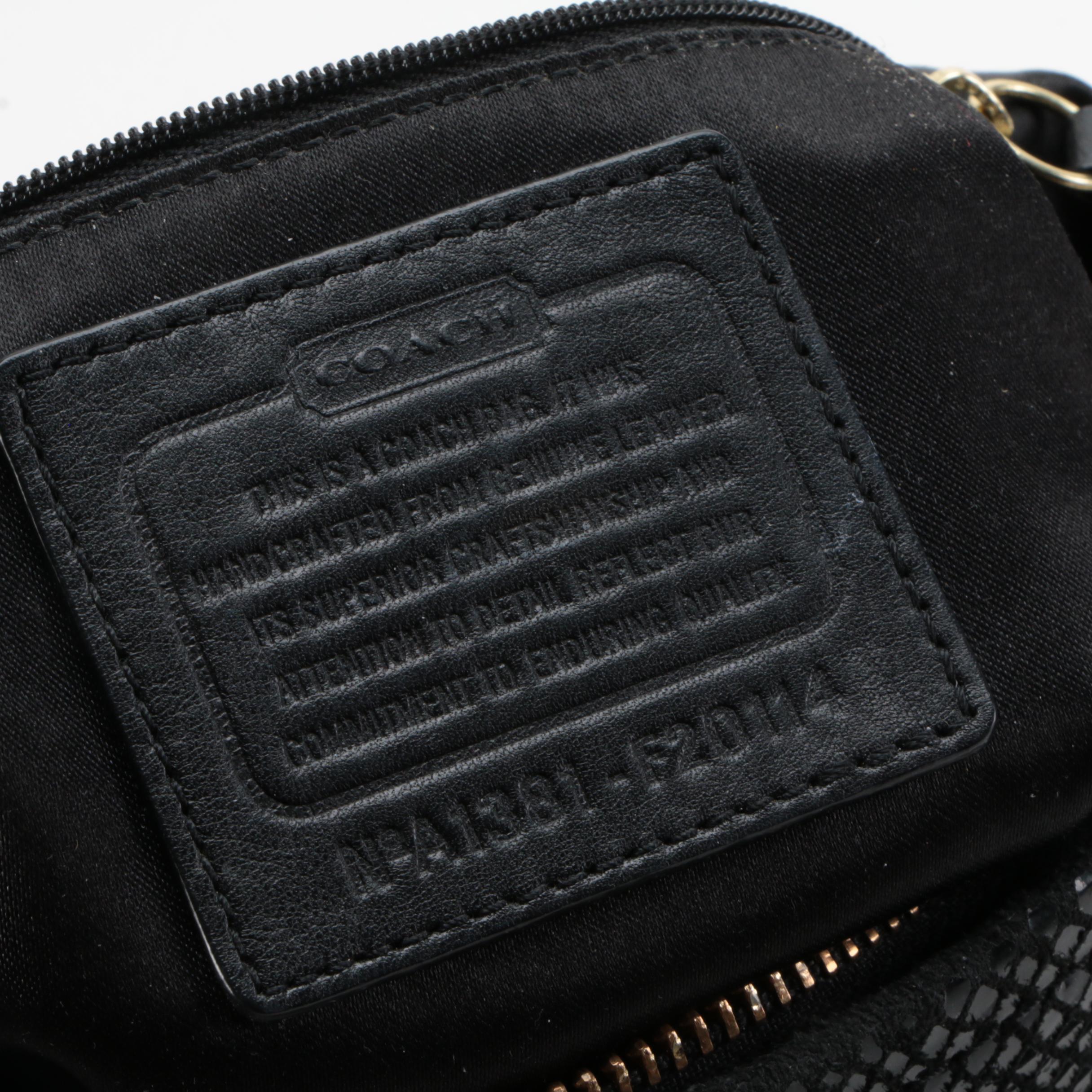 Coach Ashley Hippie Shoulder Bag in Black Grained Leather