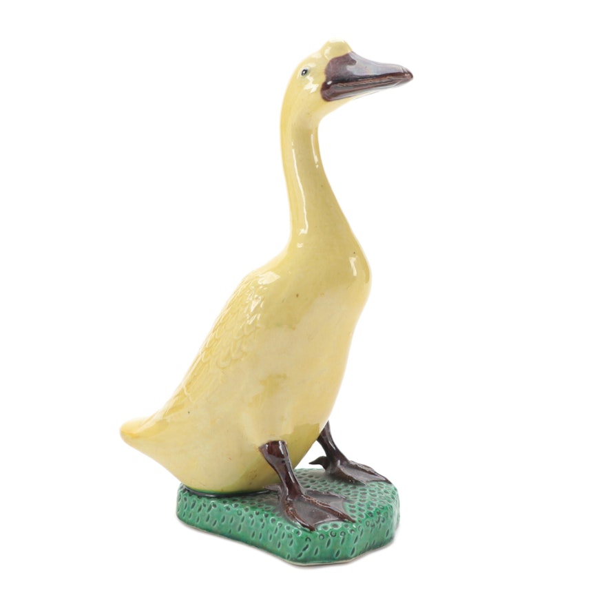Chinese Porcelain Yellow Goose Figurine