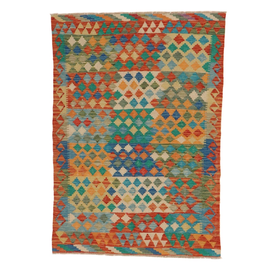 4'3 x 6' Handwoven Afghan Kilim Area Rug