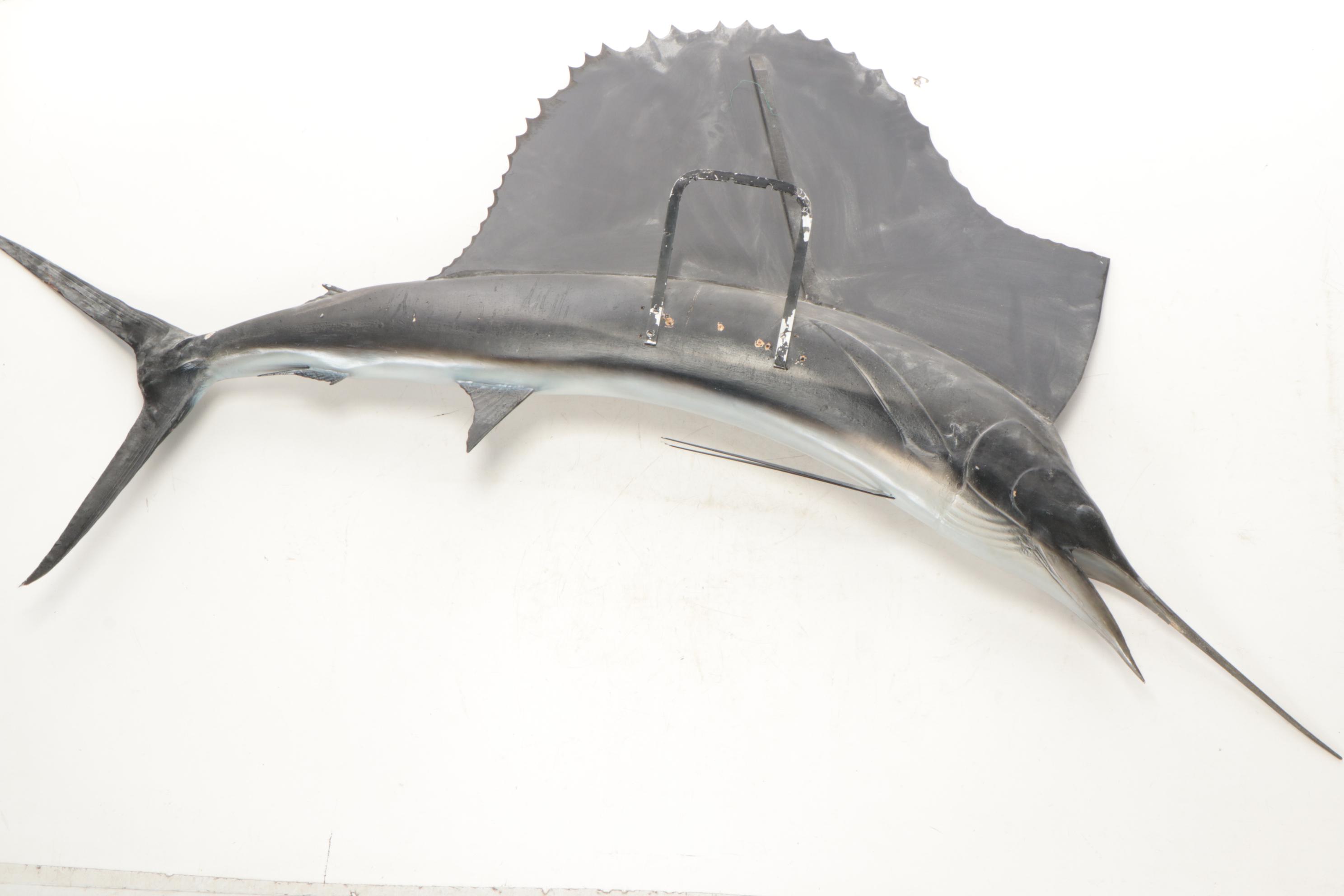 Blue Sailfish Fiberglass Fish Wall Mount