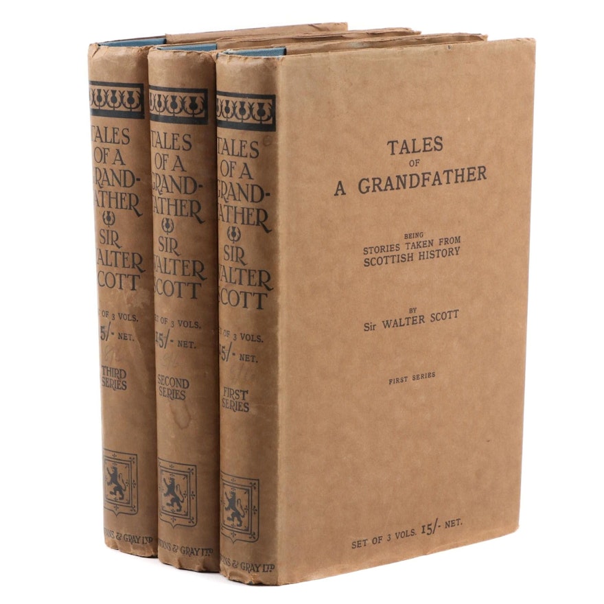 "Tales of a Grandfather" Three-Volume Set by Sir Walter Scott 1923
