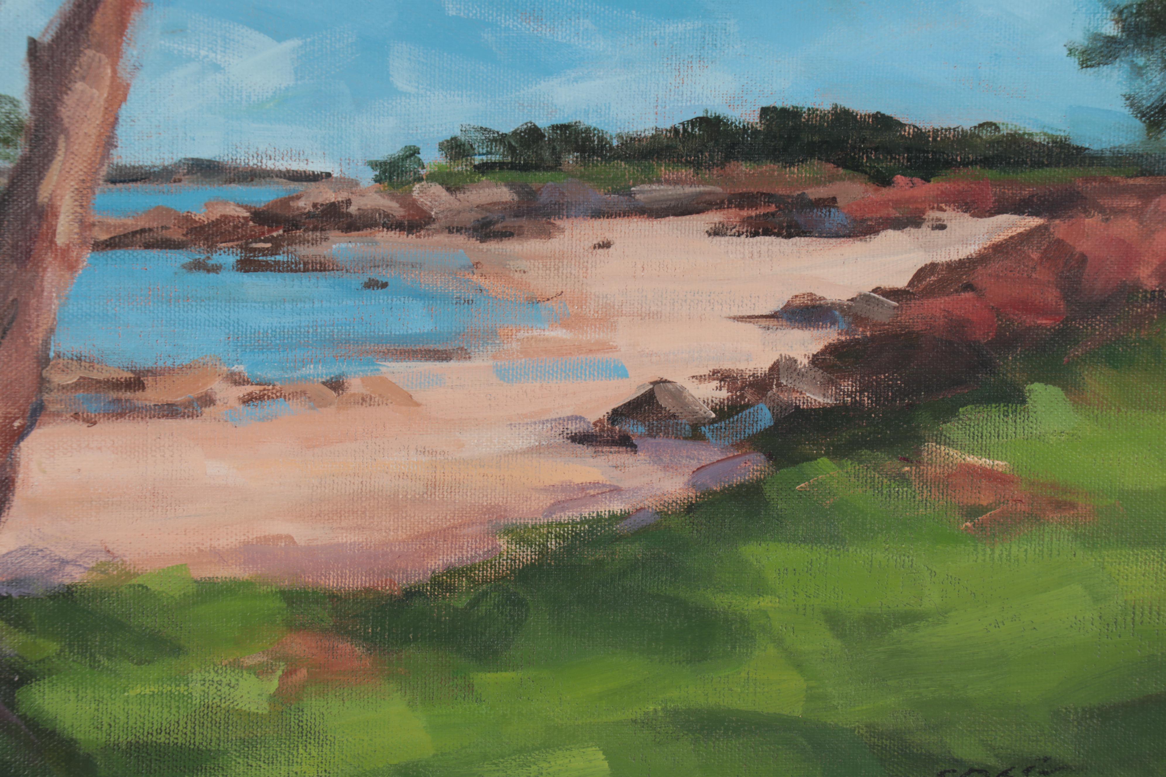 Elisabeth Bazin Acrylic Painting "Crique Bretonne"