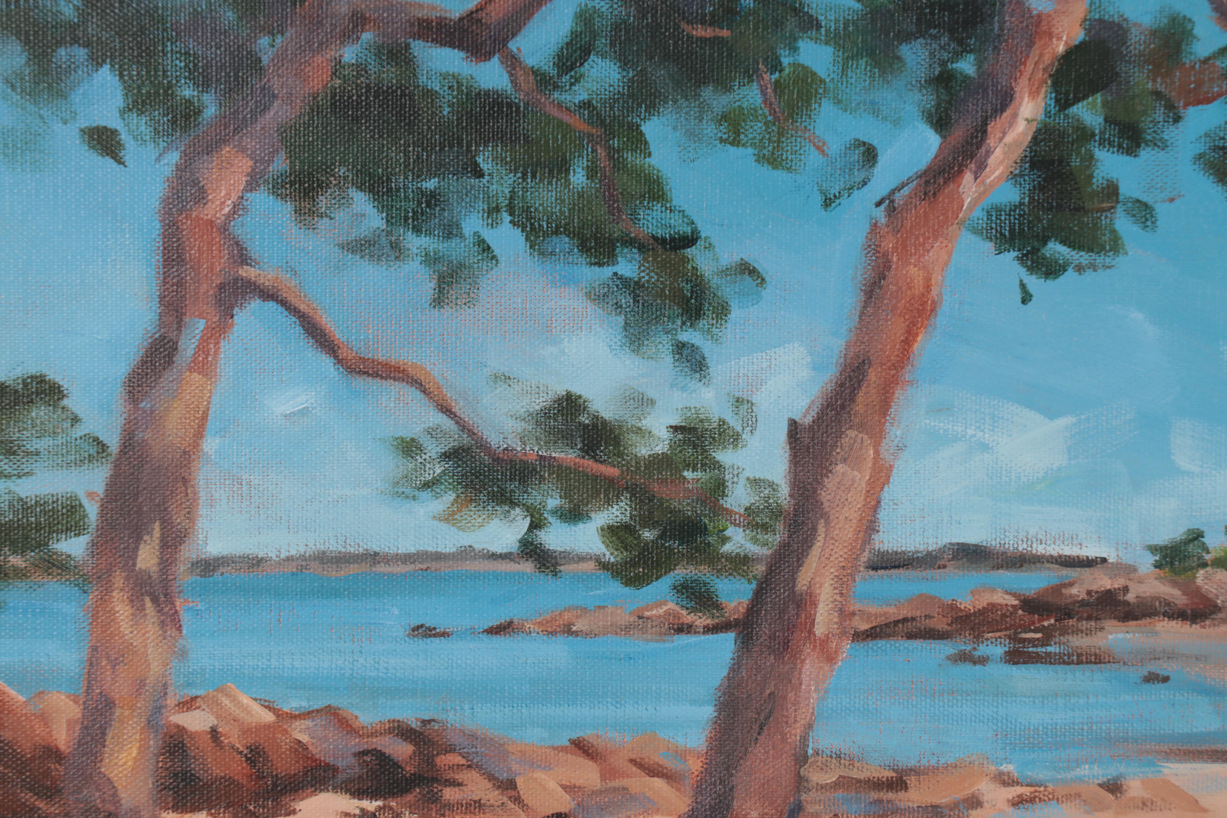 Elisabeth Bazin Acrylic Painting "Crique Bretonne"